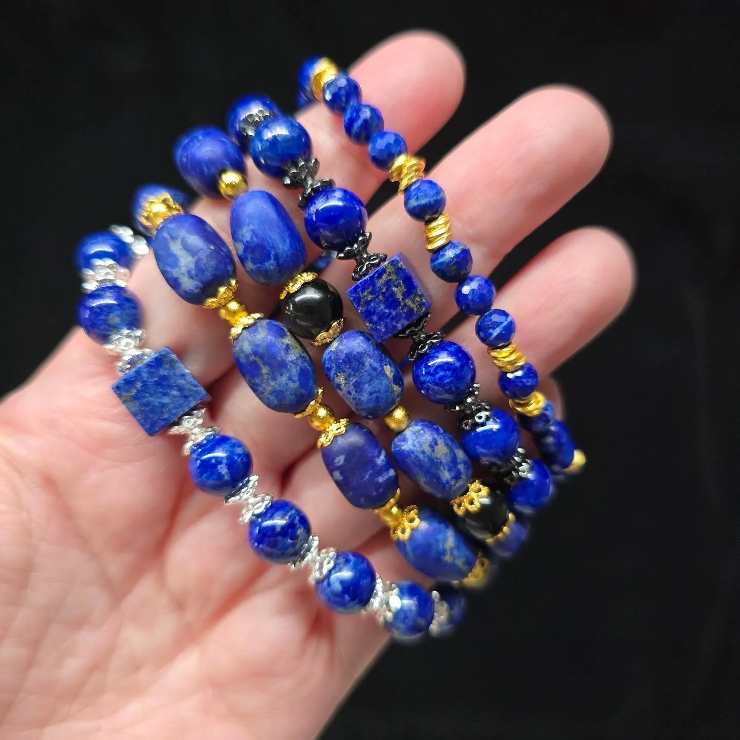 Now Available
A preview of Lapis Lazuli Collection.
...
LAPIS LAZULI
A stone composed mainly of lazurite, often accompanied by pyrite and calcite.
The gold flecks seen within lapis are natural pyrite inclusions, while softer white areas are calcite &