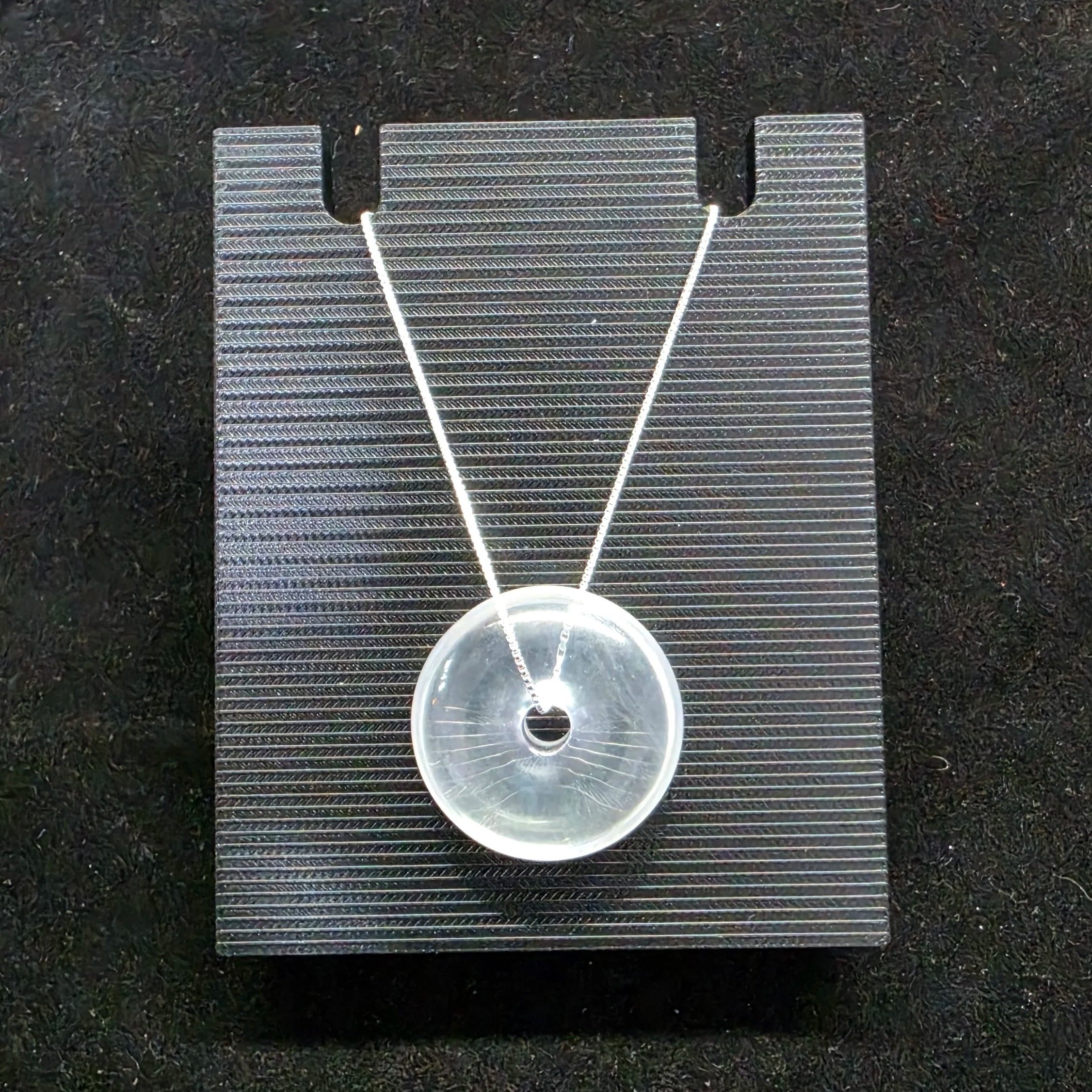 D02-Clear Quartz Donut Necklace