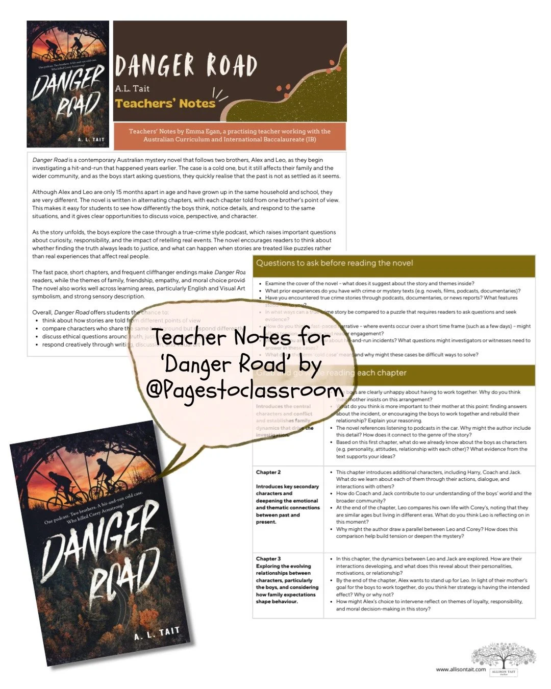Supporting deeper thinking through literature in the middle years 📚✨

These teaching notes for Danger Road are designed to help students explore character perspective, theme, and narrative structure while engaging with the novel&rsquo;s mystery and 