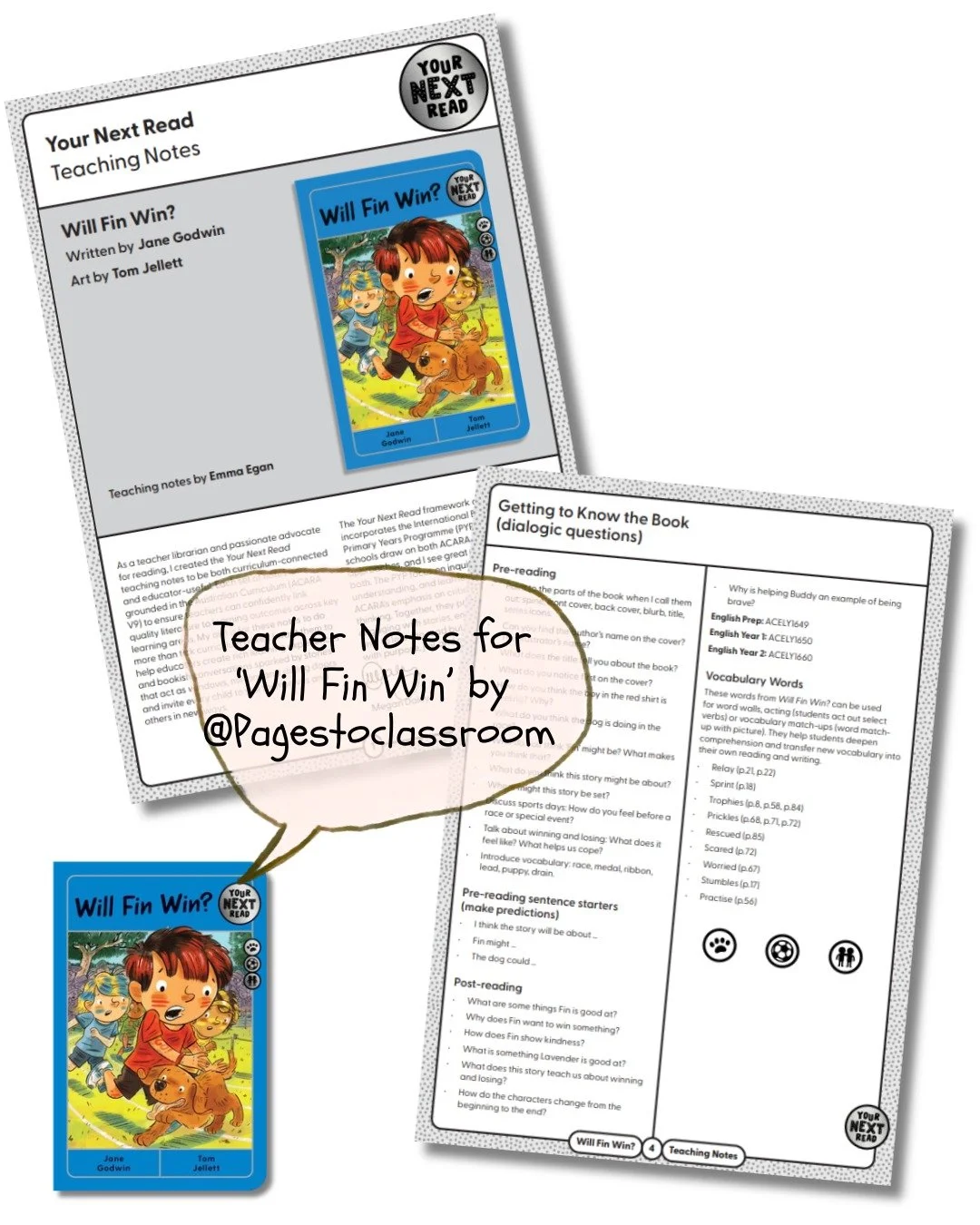 Bringing quality children&rsquo;s literature to life in the classroom 📚✨

These teaching notes for Will Fin Win? are designed to support thoughtful discussion, comprehension development and meaningful engagement with the text.

The resource includes