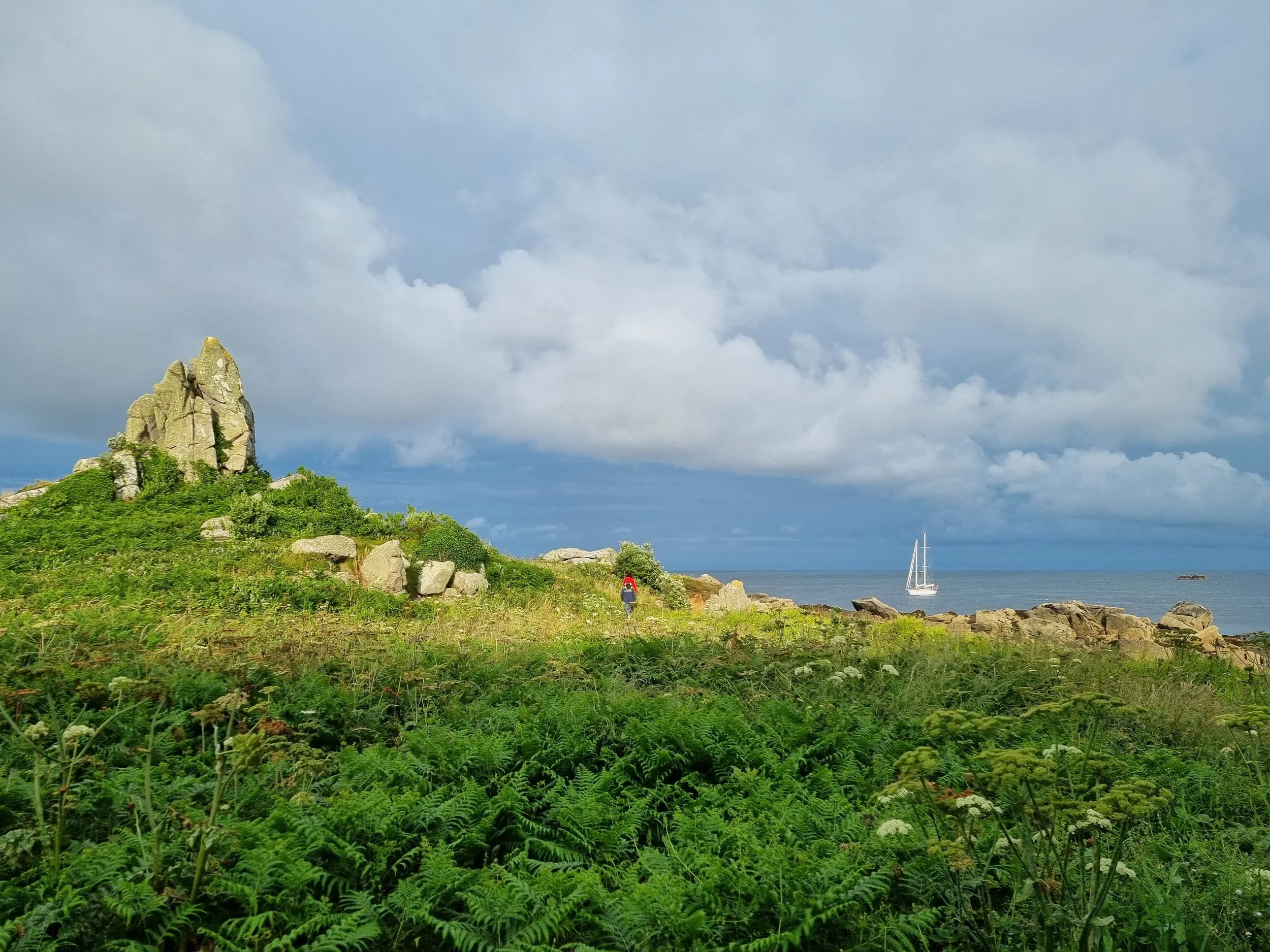 Wild coastal landscape of Scilly Islans, UK near the sailing routes of Spirit of Ostend.