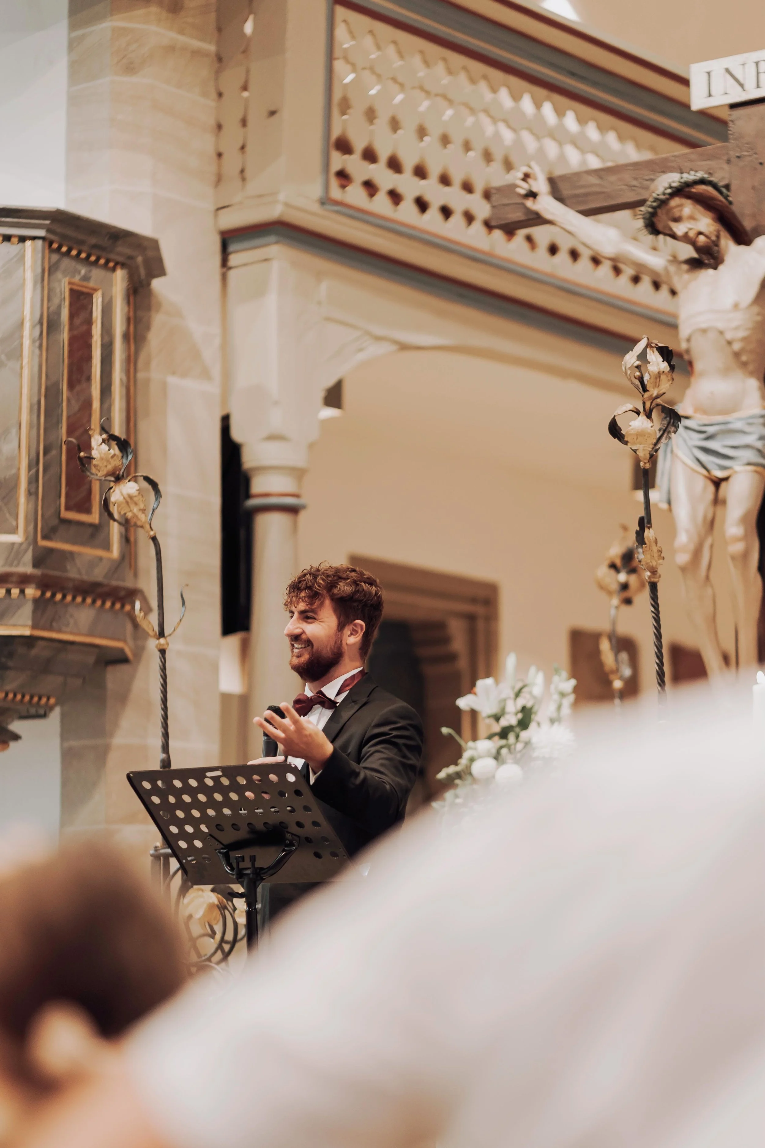 Rustikale Tischdekoration bei der Hochzeit eines Kunden von Laurie.