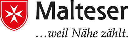 Malteser logo with red shield and white cross, and the slogan 'weil Nähe zählt'.