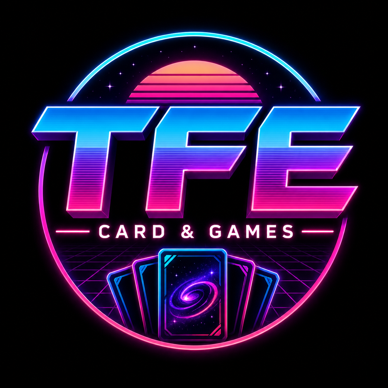 TFE Card And Games LOGO Synth Wave Retro