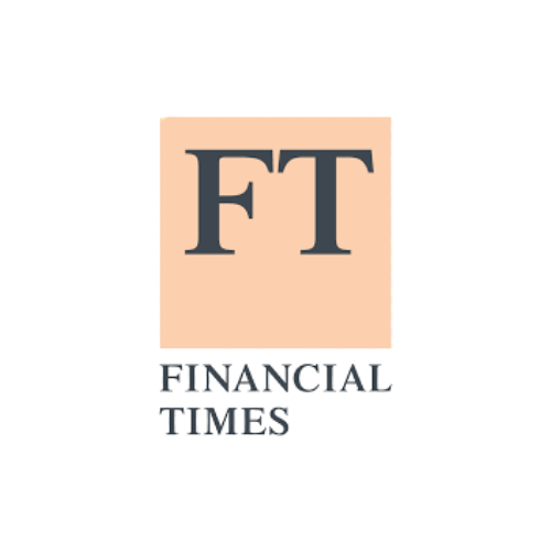 Logo of the Financial Times with large letters 'FT' inside a peach-colored square and 'Financial Times' written below.