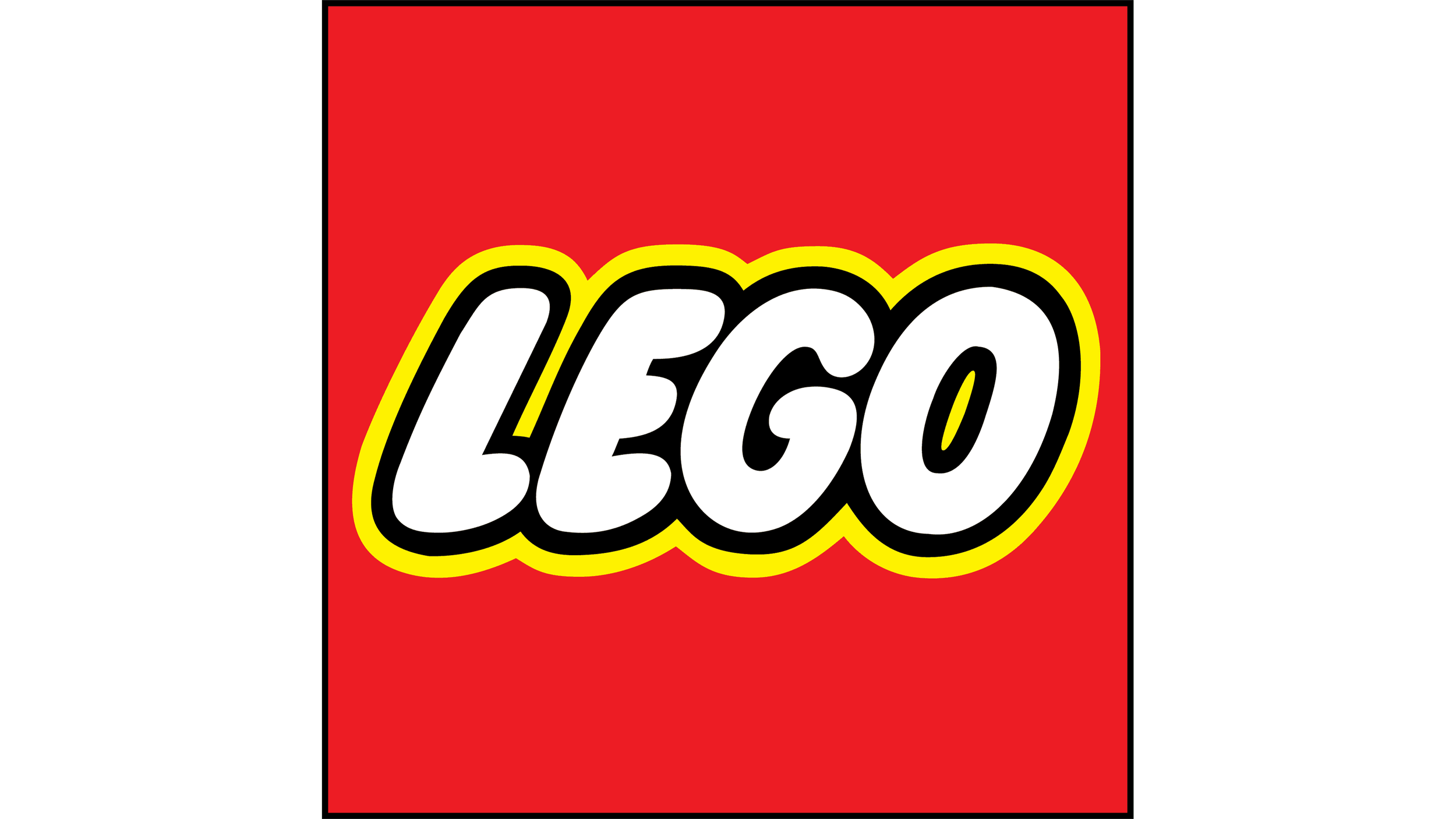 LEGO logo on a red background