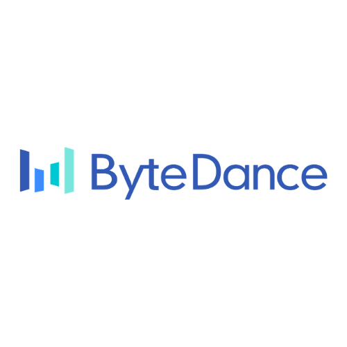 ByteDance logo with the company's name and a stylized graphic of sound waves.