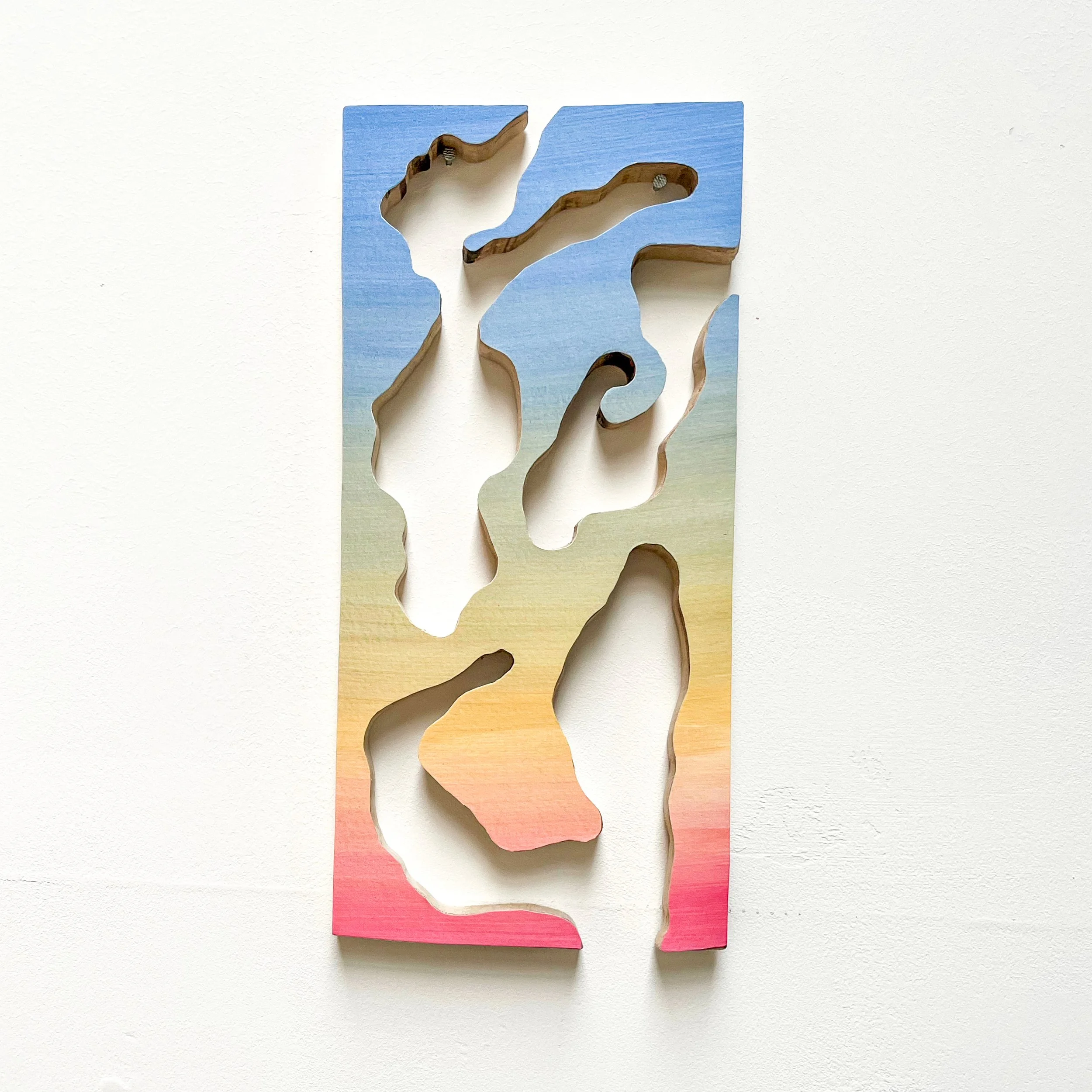 In between n7. Acrylic on paper and wood, 32x20x2,2024.