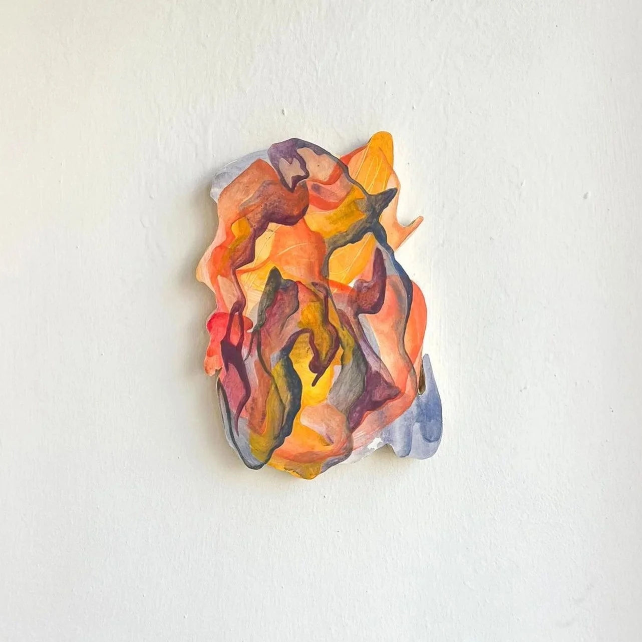 Dis-connected memories (Vol. 4). Acryilic and pencil on paper and wood, 25x21x2cm, 2024.