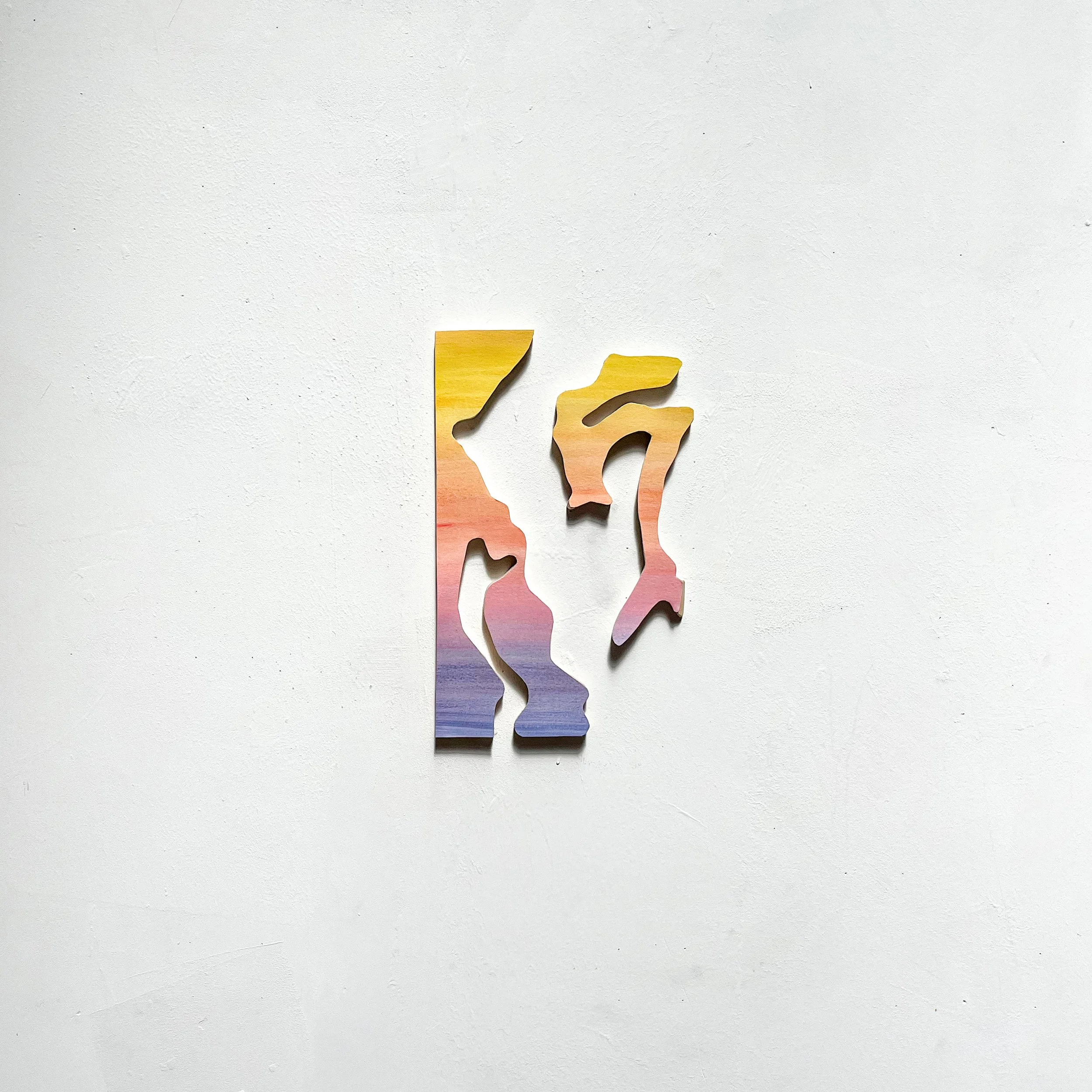 In between n6. Acrylic on paper and wood, 31x20x0,5cm, 2024.