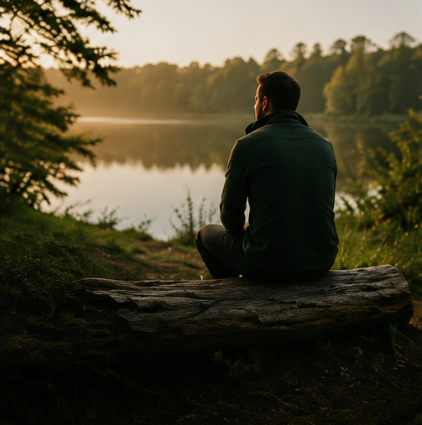 Ruimte voor vertraging en reflectie tijdens een ManYgen sessie in de natuur.