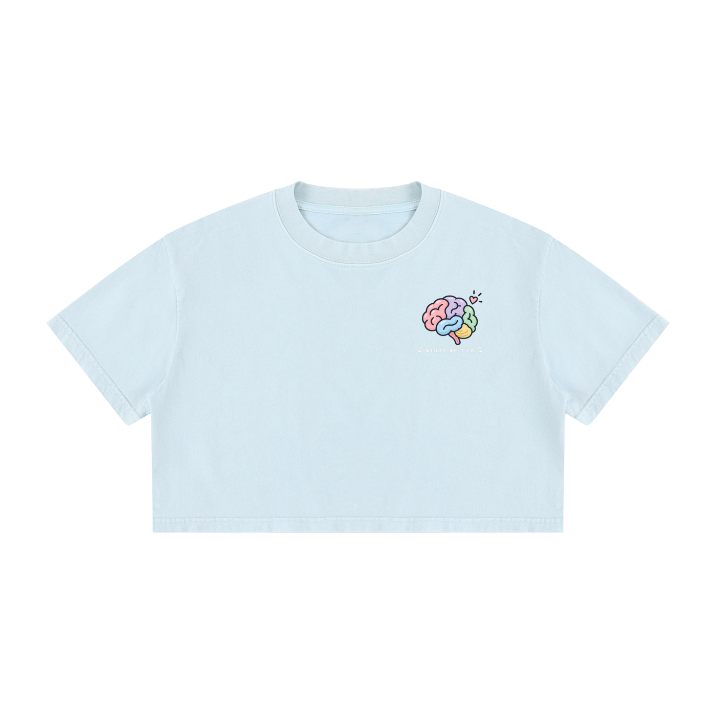 Neuro Nest Co. All Brains are Valid Women's Mineral Wash Cotton Crop T-Shirt