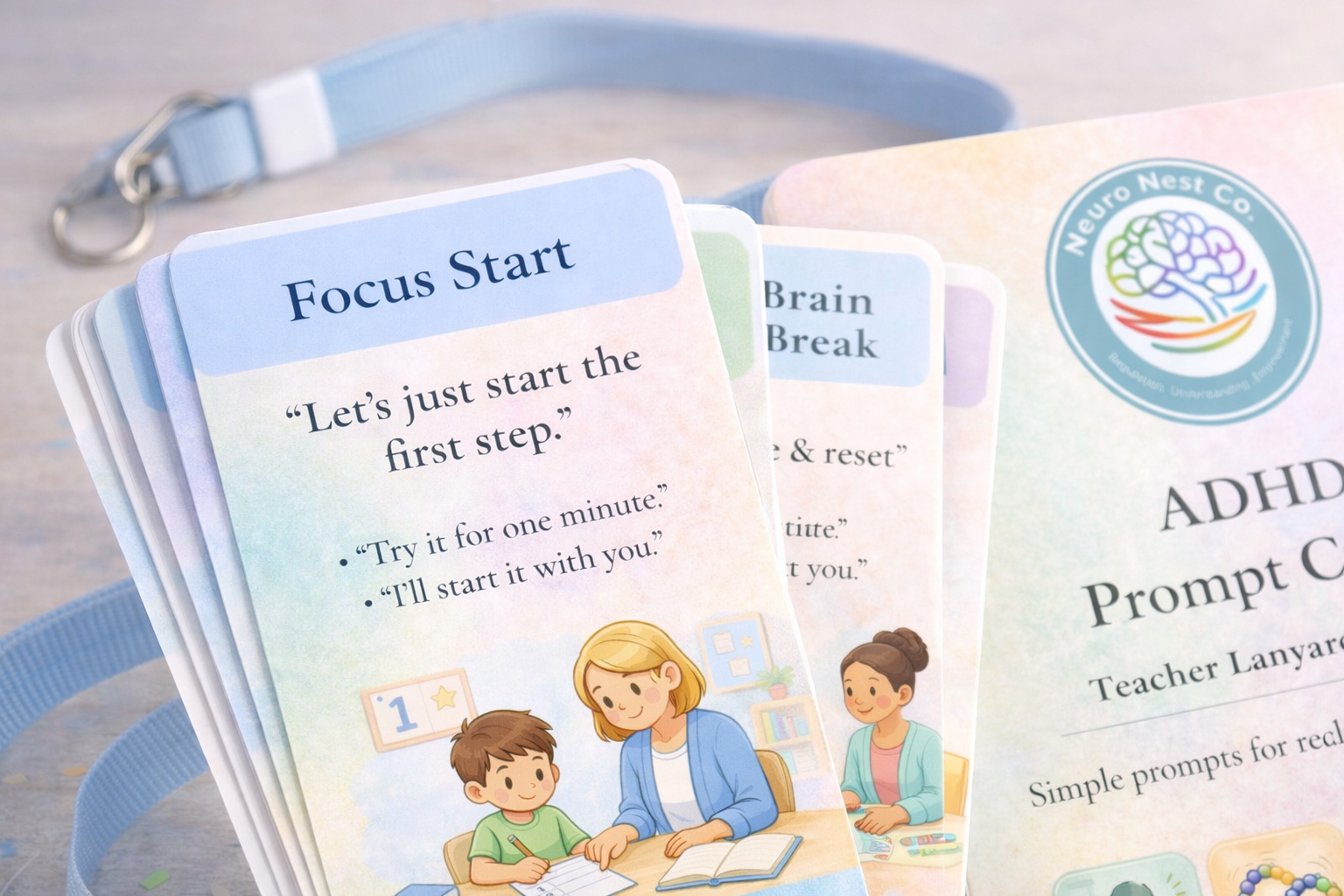 Neuro Nest Co. ADHD Regulation Response - Teacher Lanyard Edition