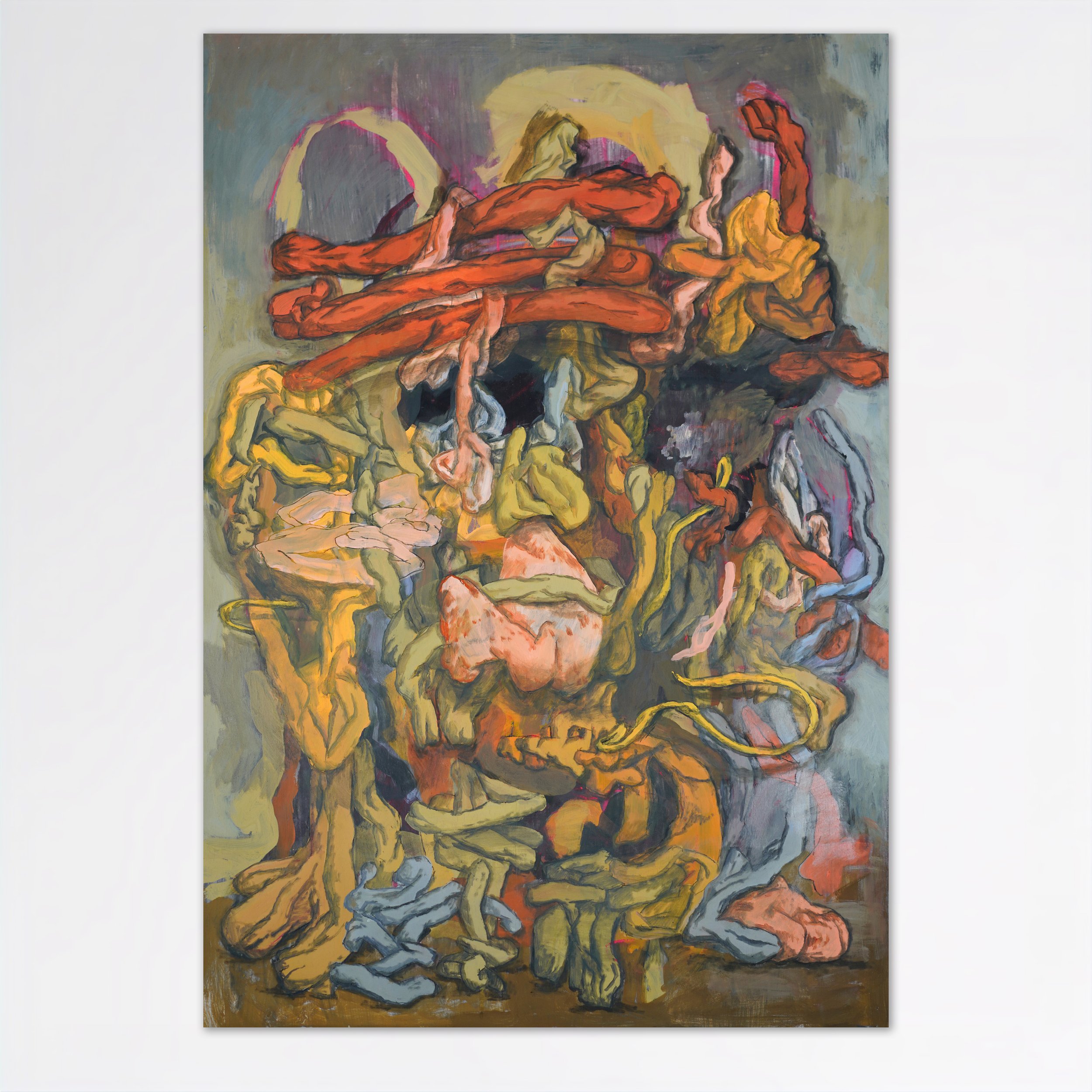 Untitled,
Tempera and charcoal on wood panel,
80 x 116 cm,
2026