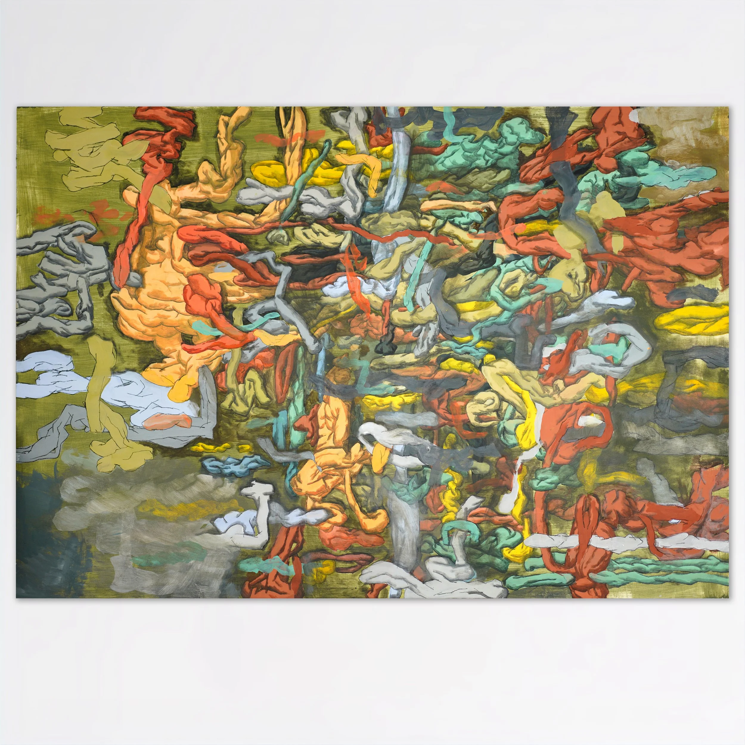 Untitled,
Tempera and charcoal on wood panel,
100 x 145 cm,
2026
