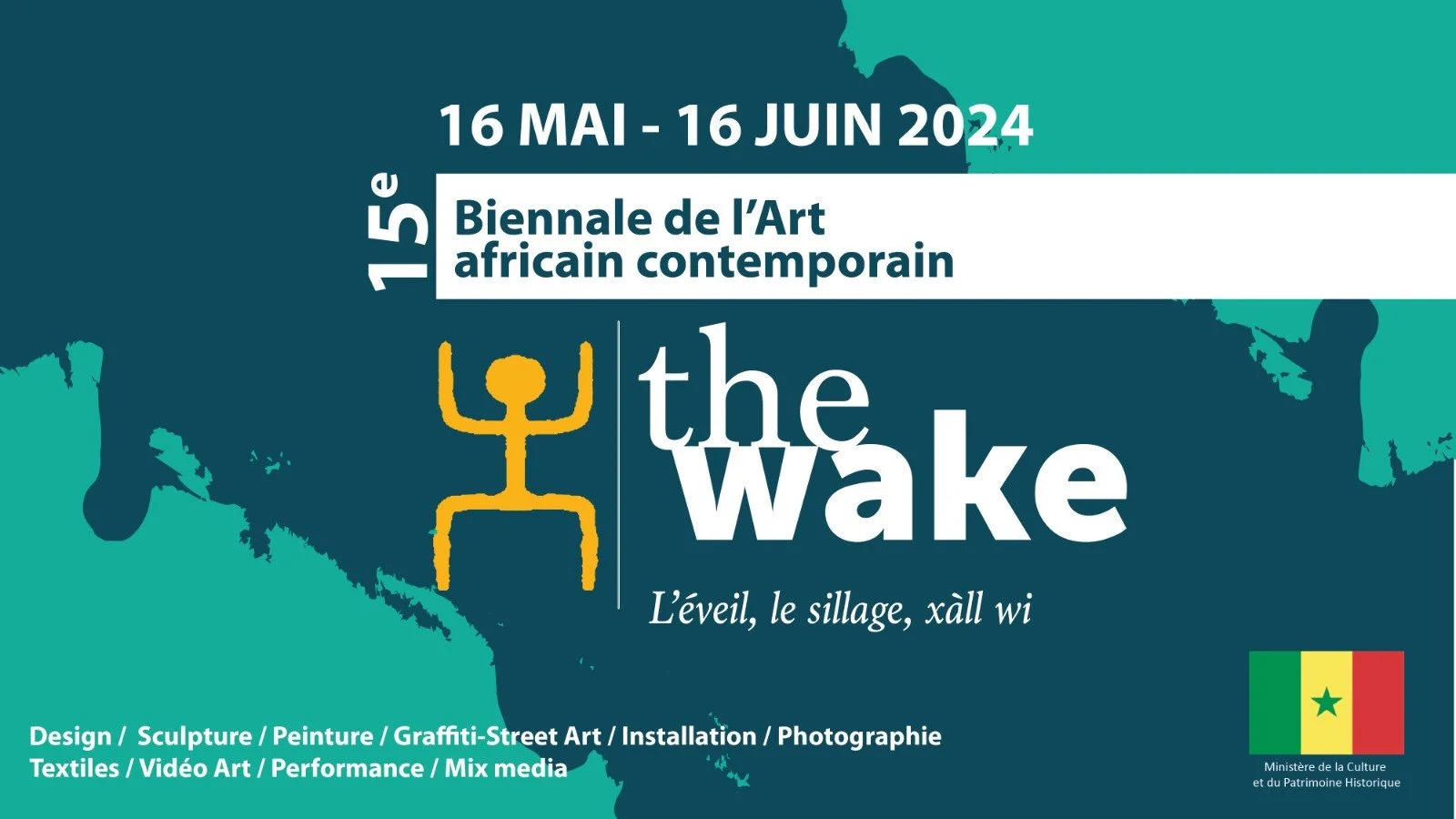 Logo Biennale de Dakar 2024 Dak'Art - Exposition Off Afa Faty à la MSAD de Thiès. Artiste plasticien sélectionné pour le concept Art for Artefacts.