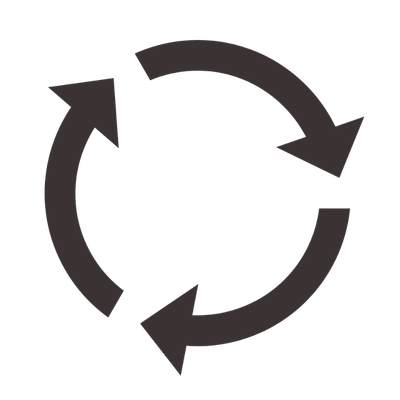 An icon of three black arrows forming a circle.