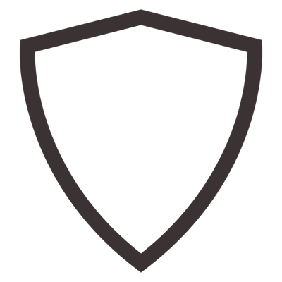 Outline of a shield symbol.