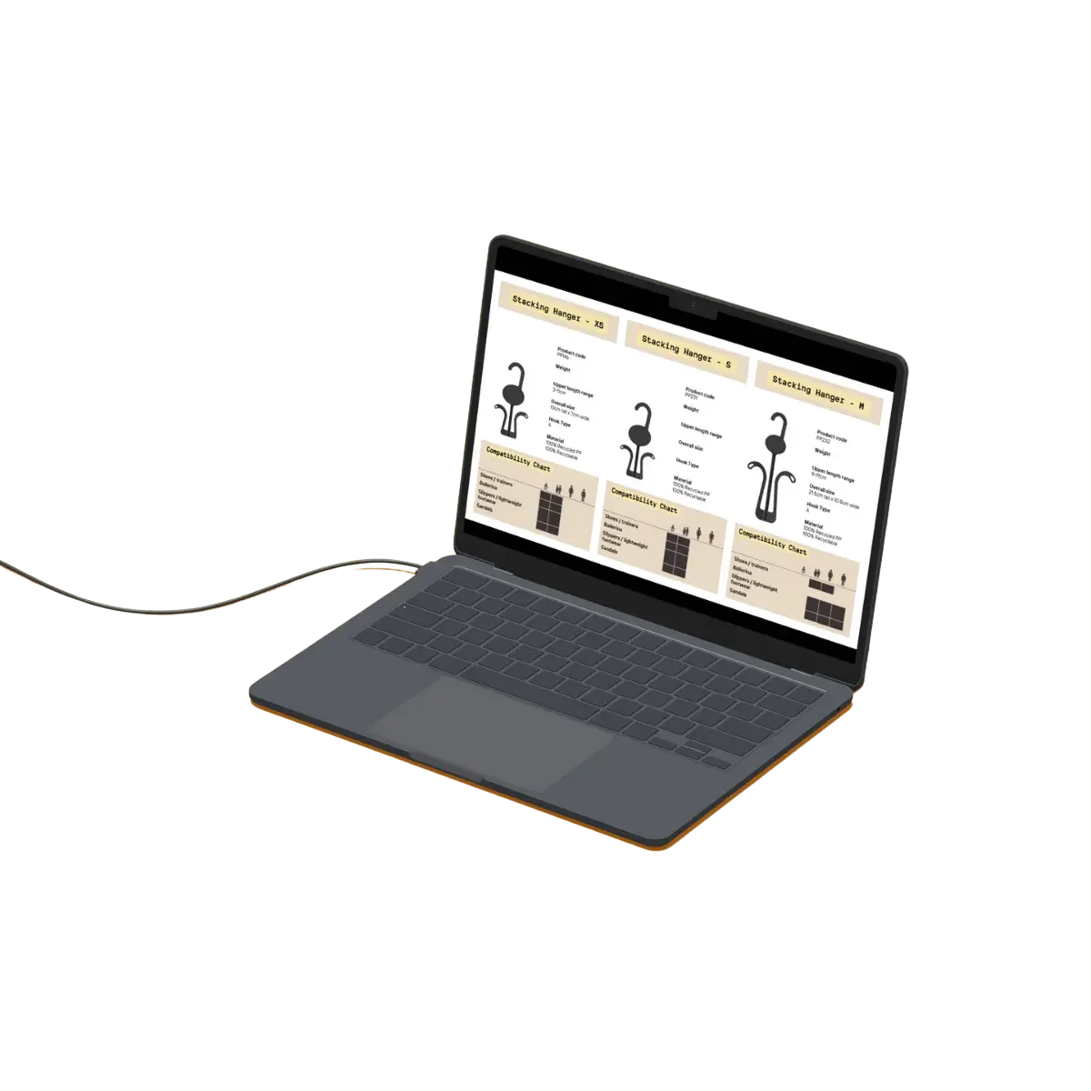 A laptop displaying a page from Phineas Group's product catalogue.