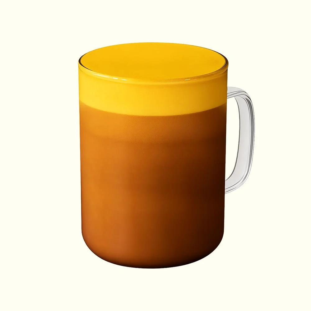 Golden Turmeric - Organic espresso, coconut milk, vanilla pea protein, turmeric,
organic agave, cinnamon, fresh pressed ginger. 