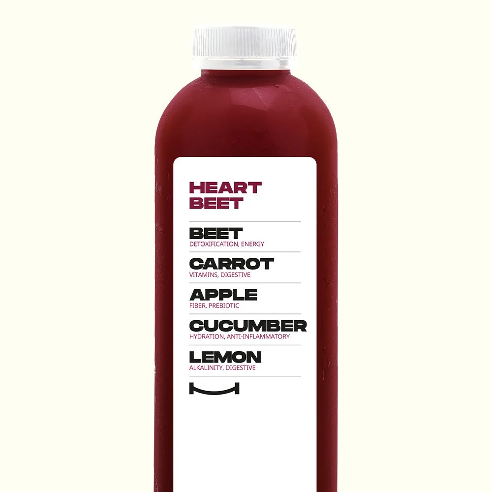 HEART BEET - Beet, Carrot, Apple, Cucumber and Lemon.

Gluten Free 