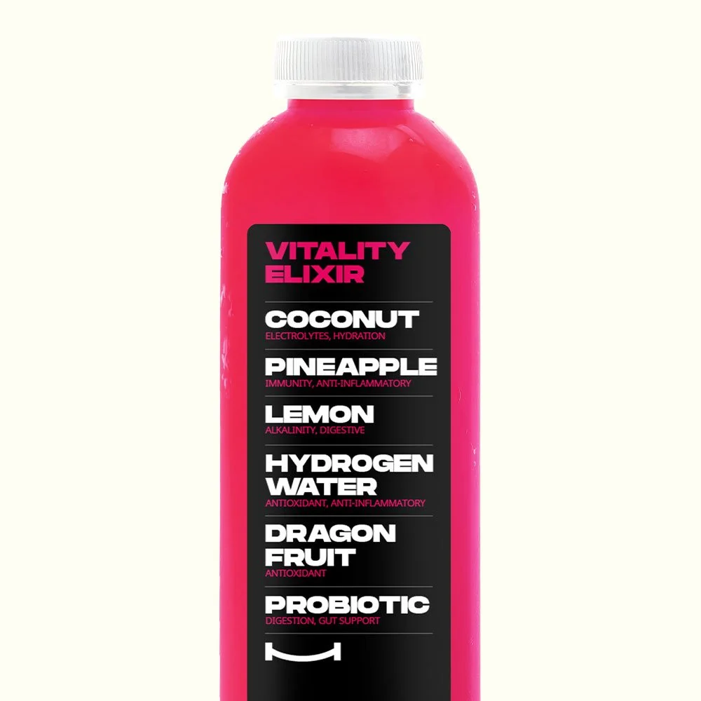 VITALITY ELIXIR - Coconut, Pineapple, Lemon, Hydrogen water, Dragon fruit, Probiotic
