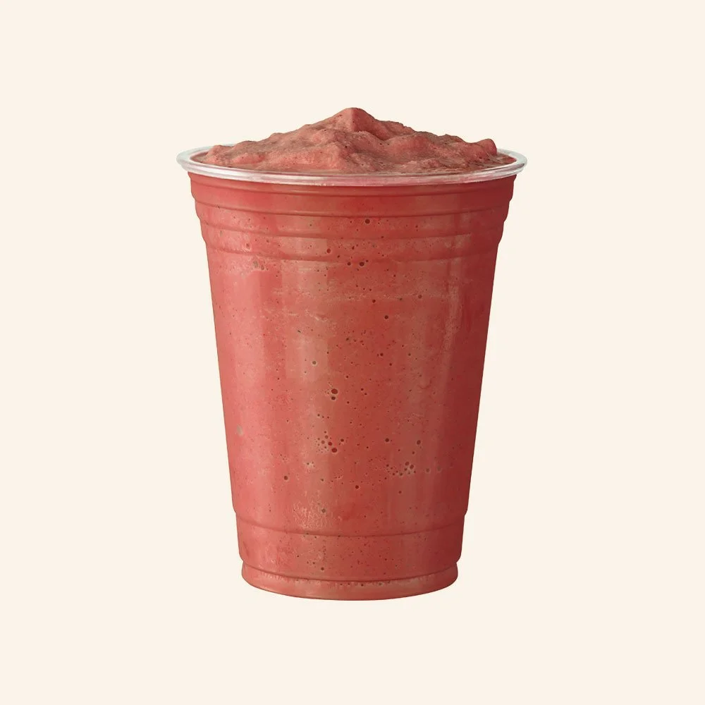 REJUVENATE - Strawberry, mango, banana,
orange juice, agave, organic pitaya, collagen, vanilla whey protein.
