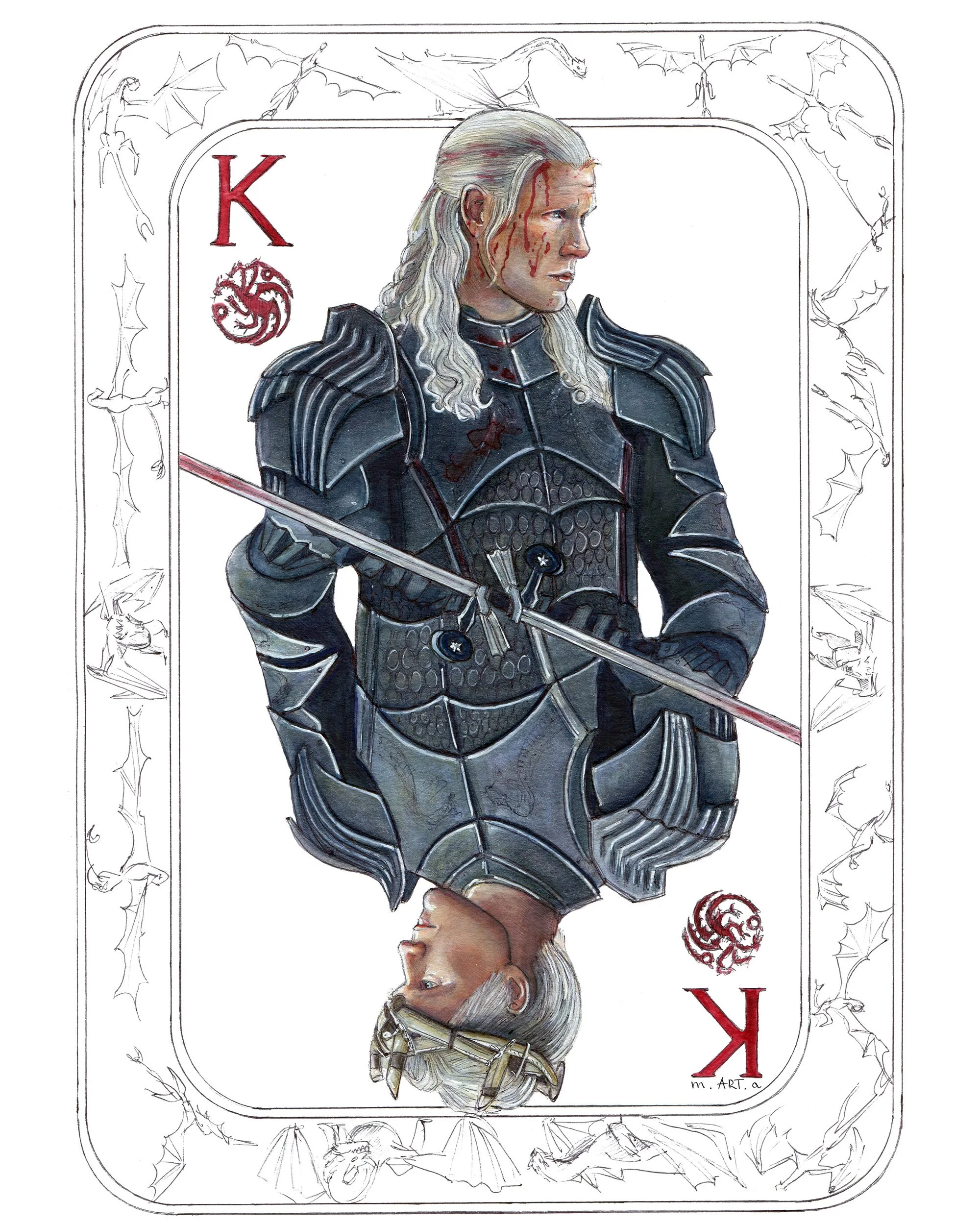 Daemon Targaryen King Playing Card
