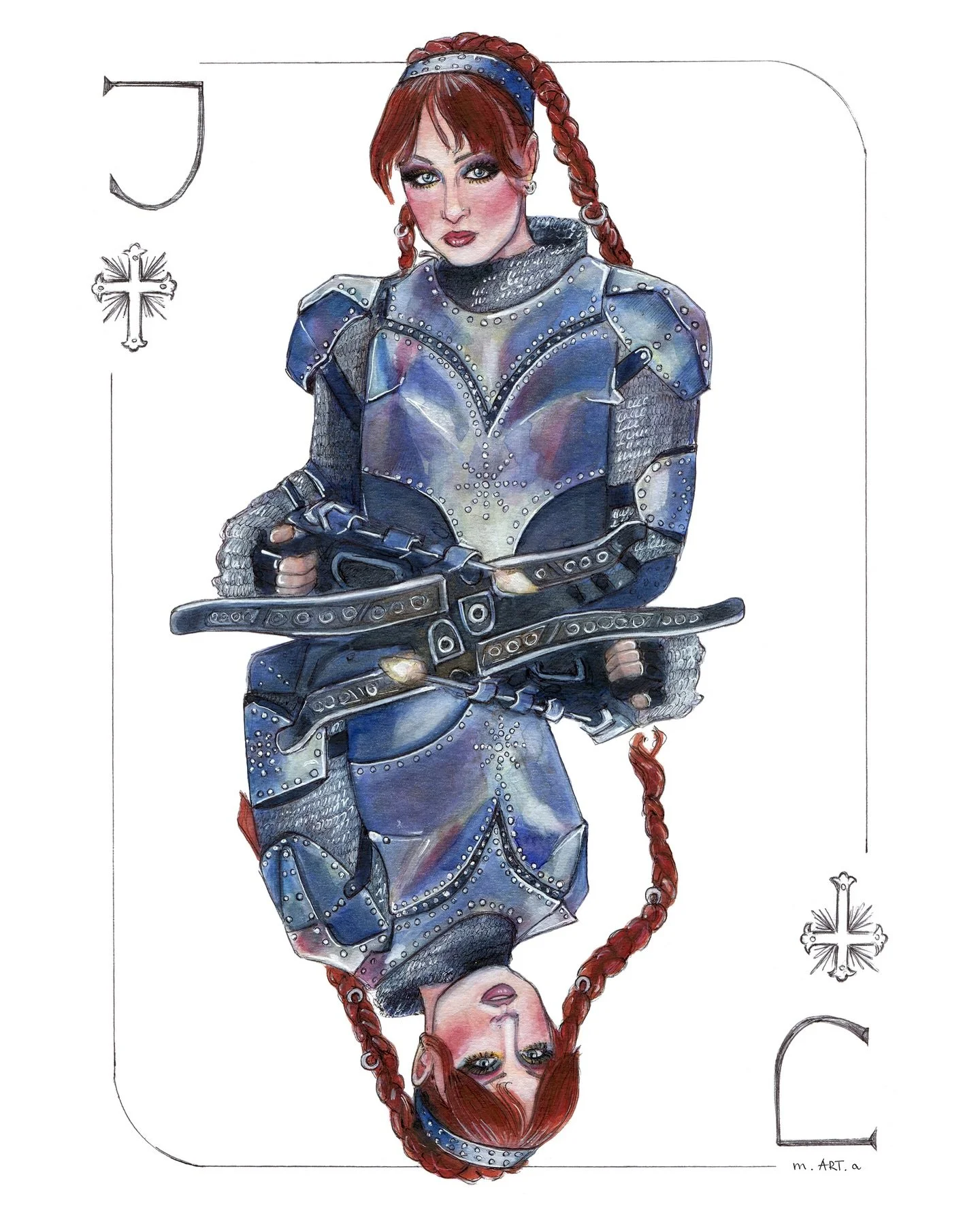 🗡️At long last: Roan of Arc! As long as I remember I&rsquo;ve been obsessed with Joan of Arc imagery and this Chappell look was on my to-be-drawn list ever since the VMA performance&hellip; On top of that, drawing armour is my passion !! 🗡️
However