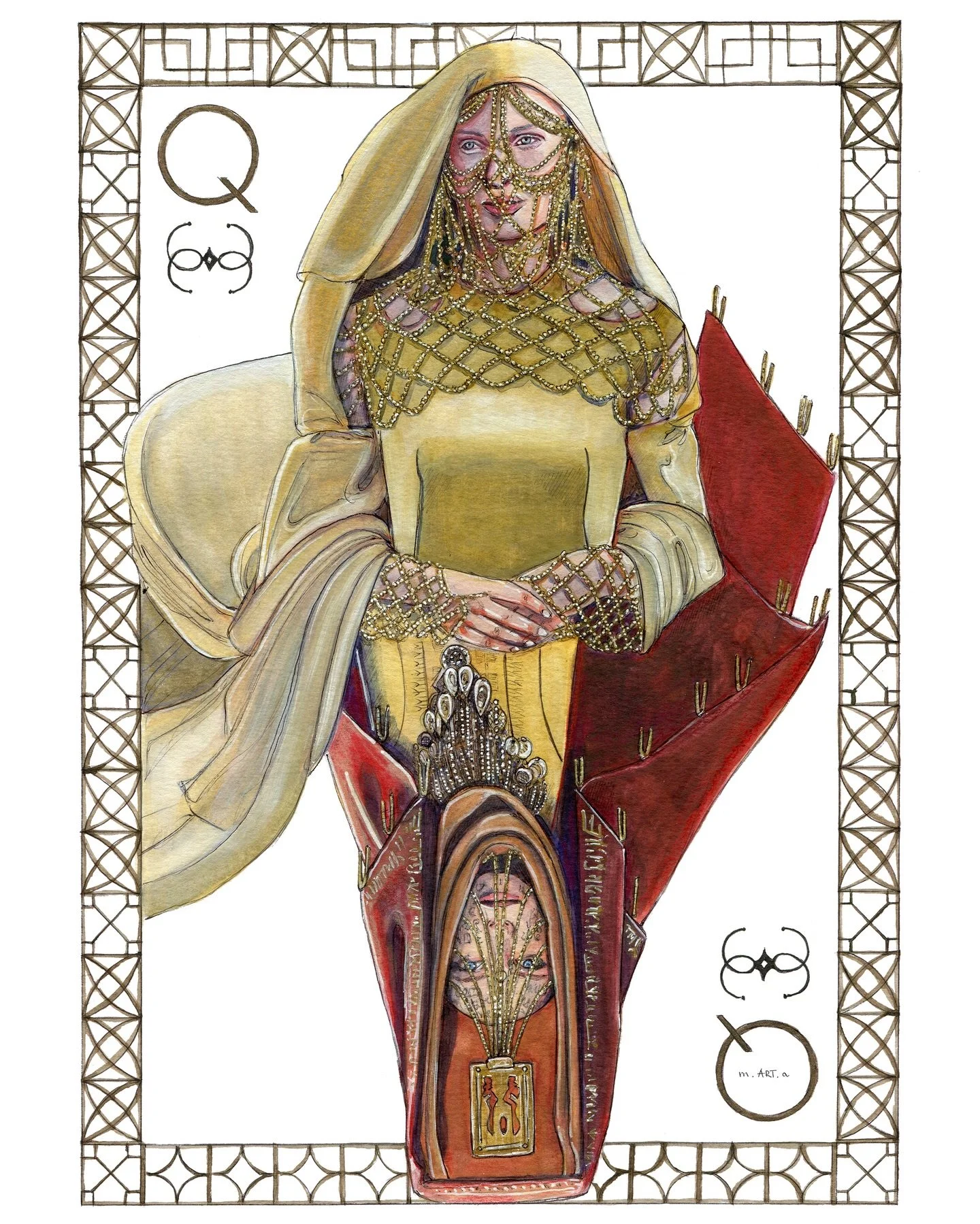 Decided to challenge myself and create some Dune playing cards before the third movie comes out. 👀 
My plan is to experiment as much as possible so with each piece I will try to get out of my drawing comfort zone in various ways!
As much as I love t