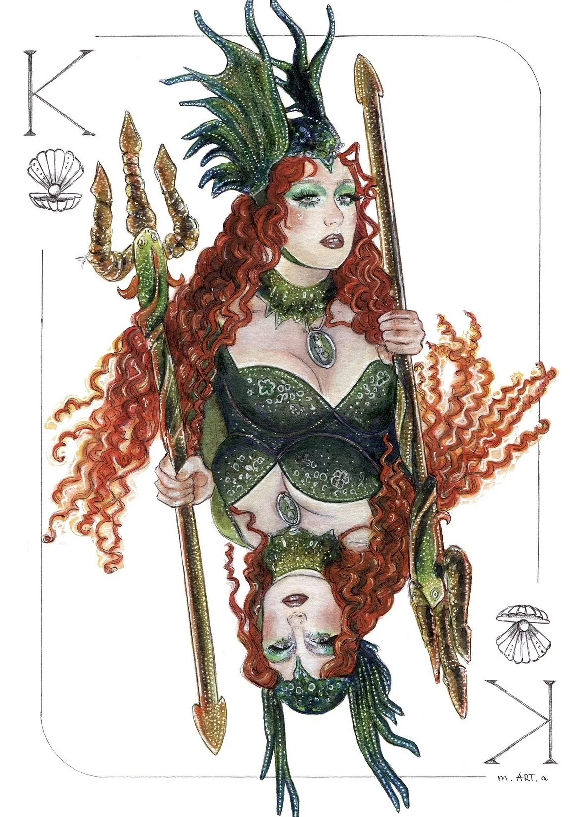 Mermaid King playing card