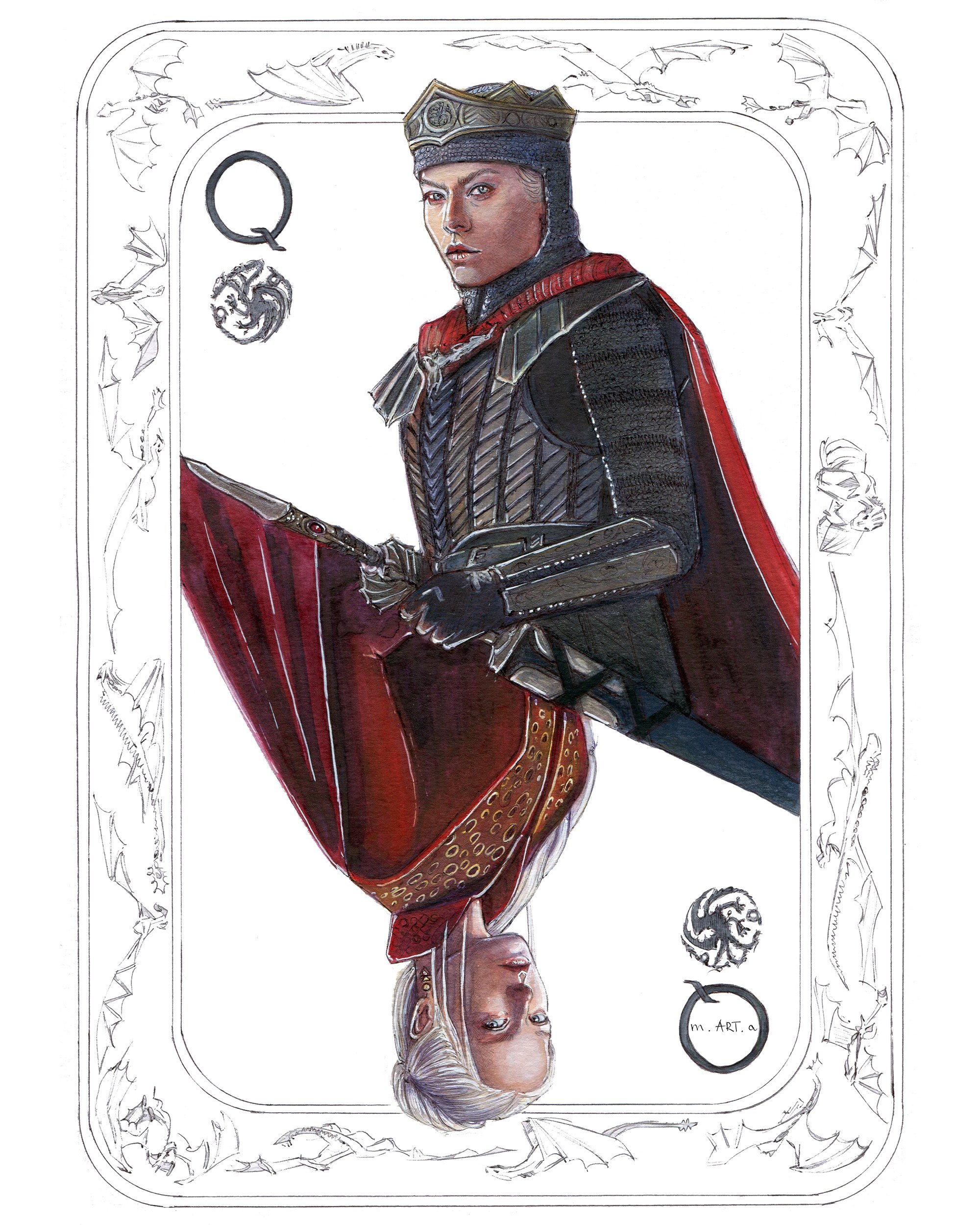 Rhaenyra Targaryen Queen Playing Card