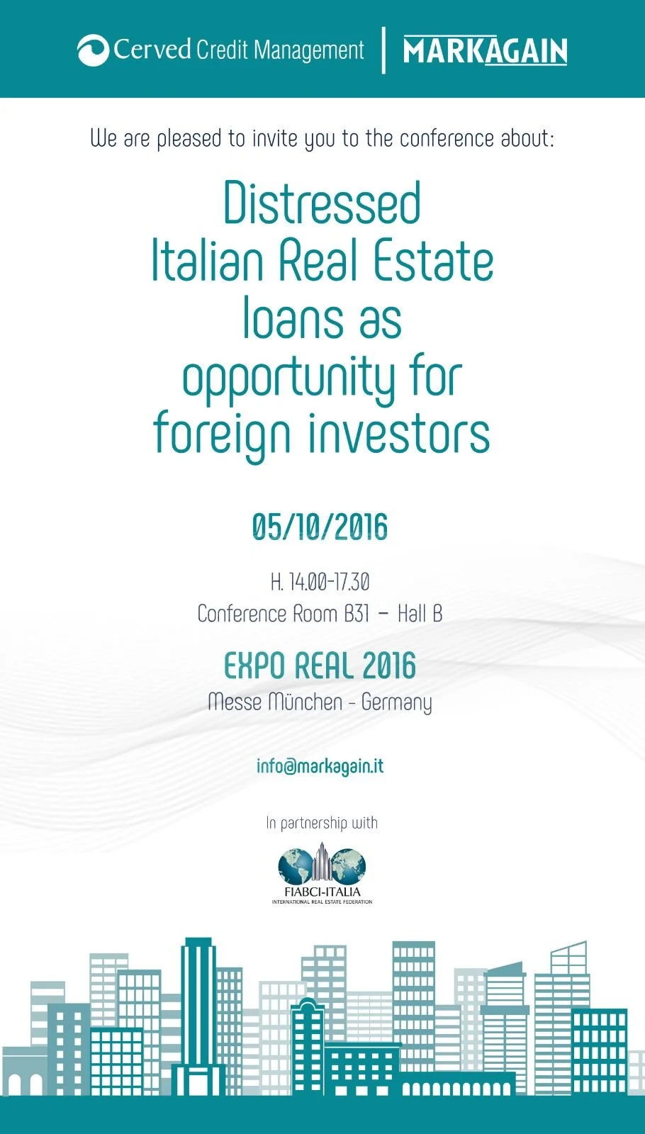 ExpoReal 2016: Conference “Distressed Italian Real Estate Loans, Opportunity for Foreign Investors” - 05.10, Munich