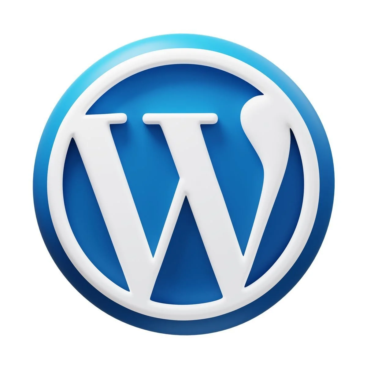 WordPress logo representing a content management system used for building and managing websites