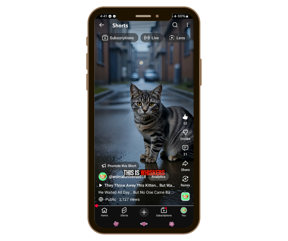 A screenshot of an AI video in YouTube shorts made by the professional video editor named Patricia Sibayan