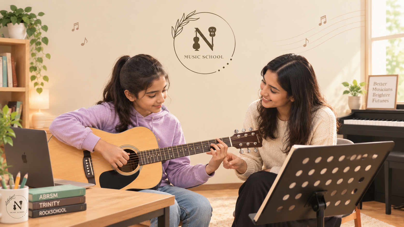 Music Educator Teaching Guitar