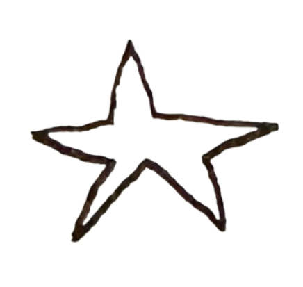 Hand-drawn star outline with a black border on a white background.