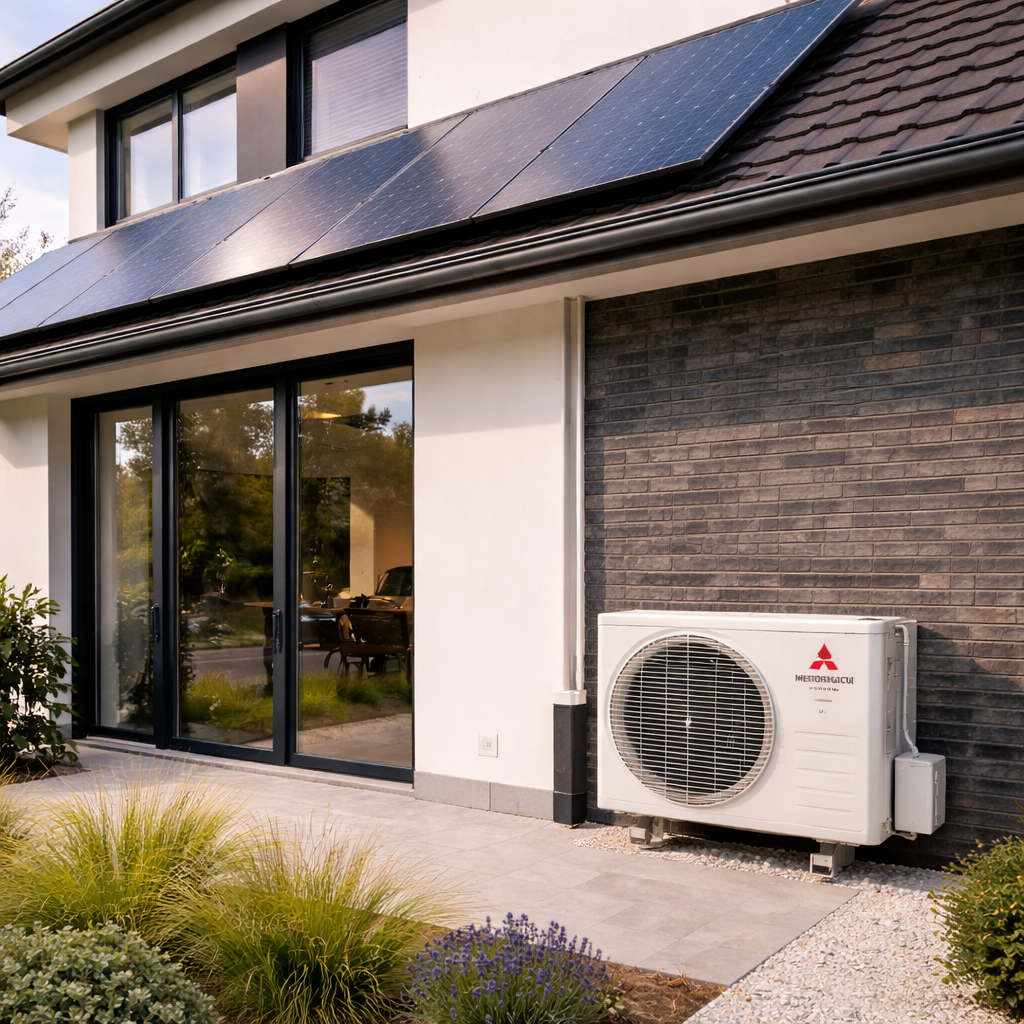Installatie van zonnepanelen op woningdak – energieoplossingen begeleid door SOMA Projects.