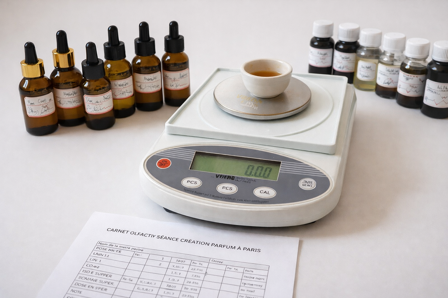 Cour d'olfaction et création de parfum