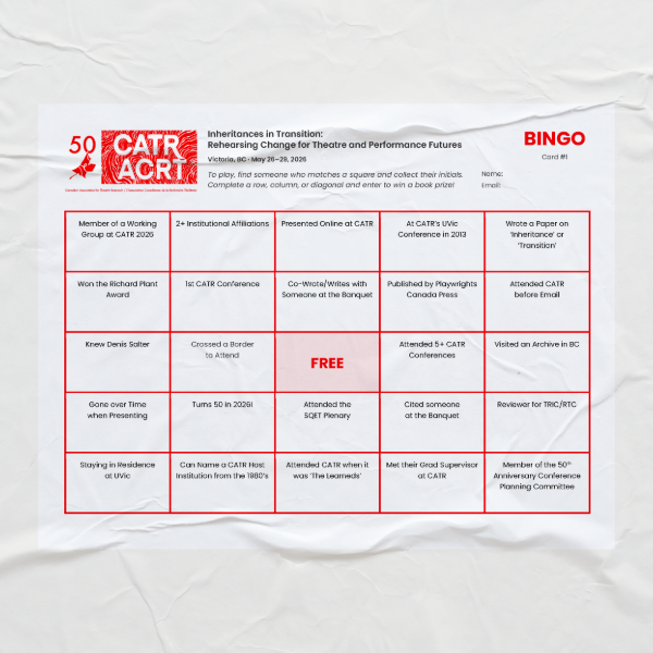 Canada Theatre Research Bingo (2026)
