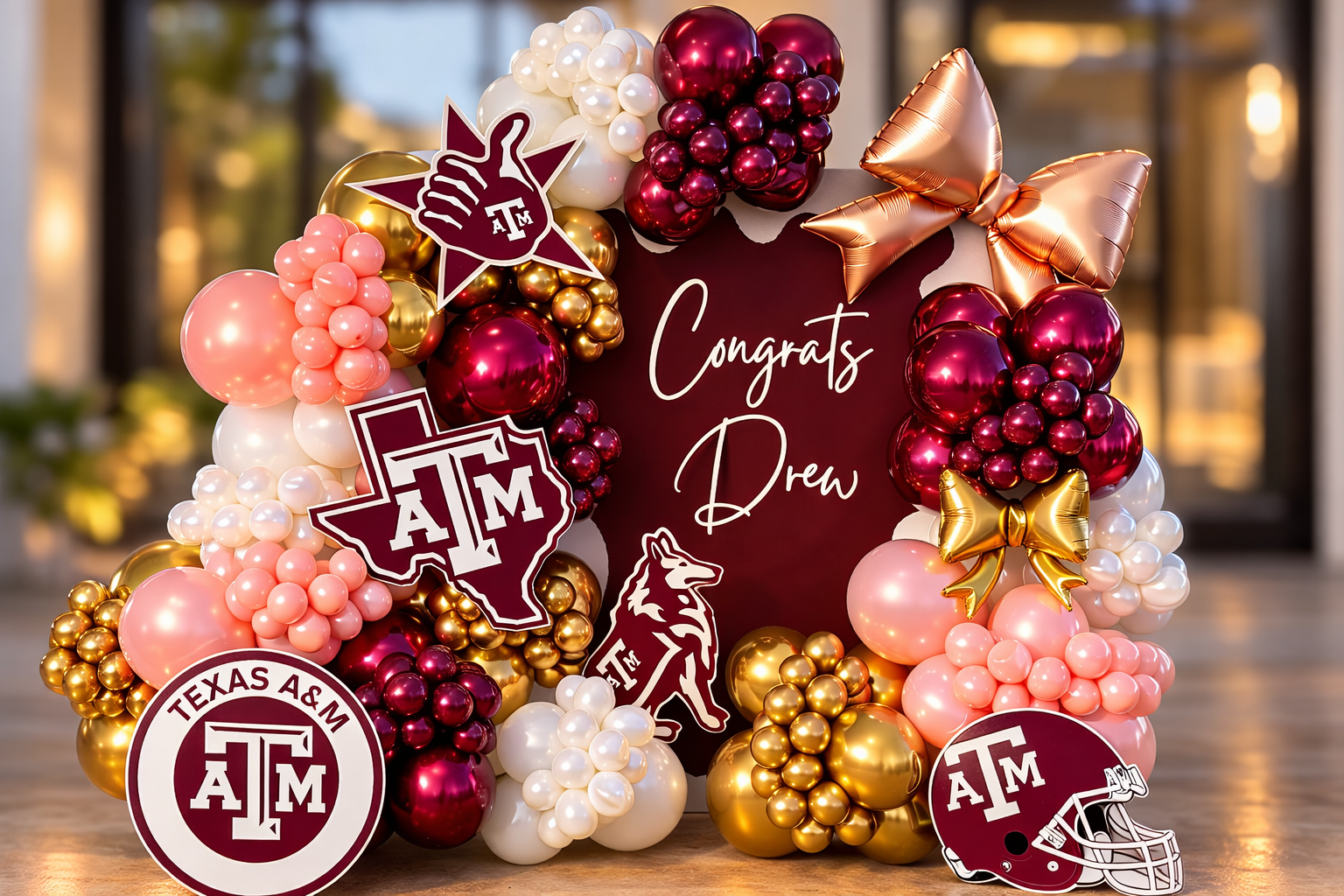 Signboards with Balloon Garland