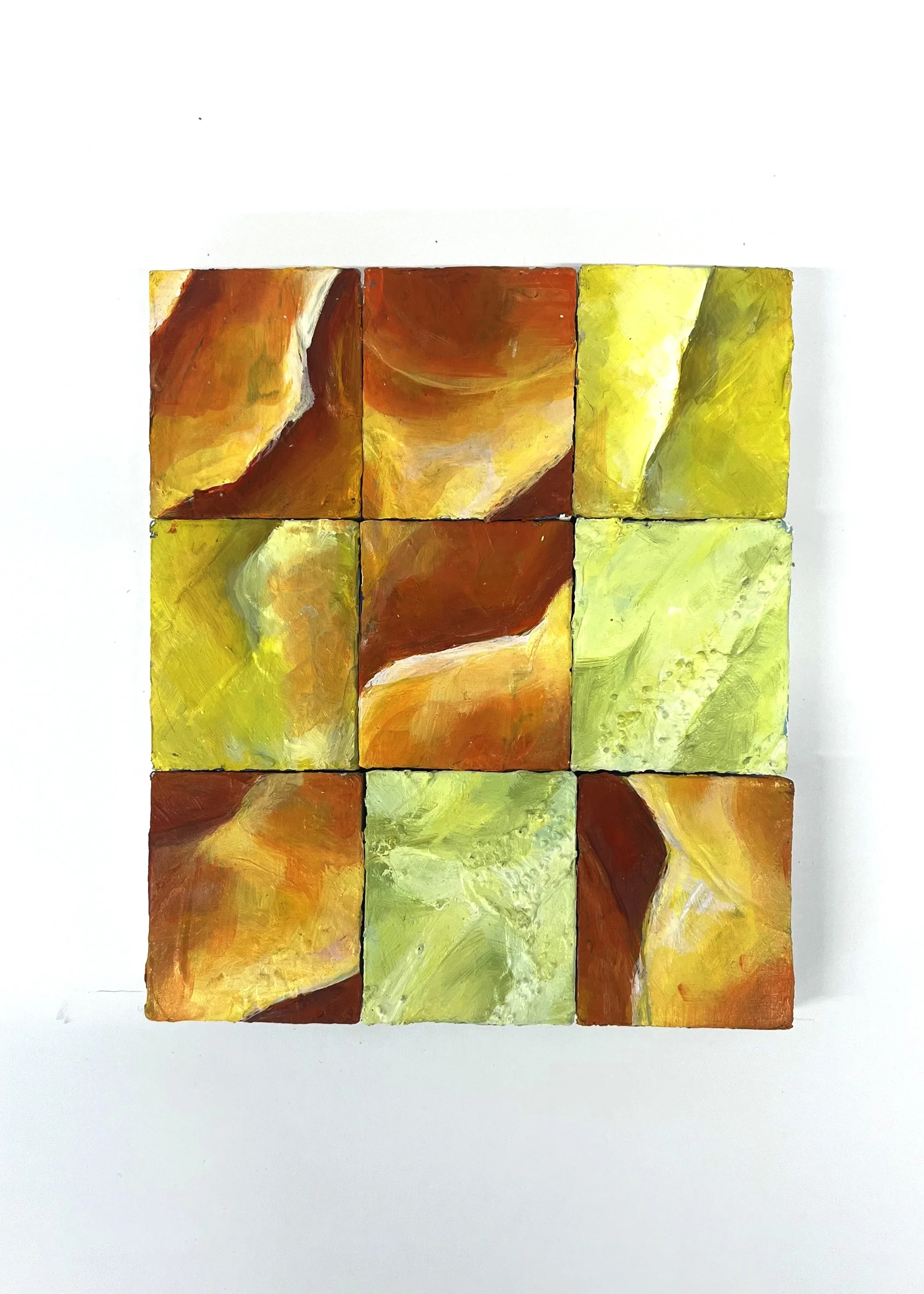 Floral Tiles - Variation 7, mixed media, 15x18cm, 2026