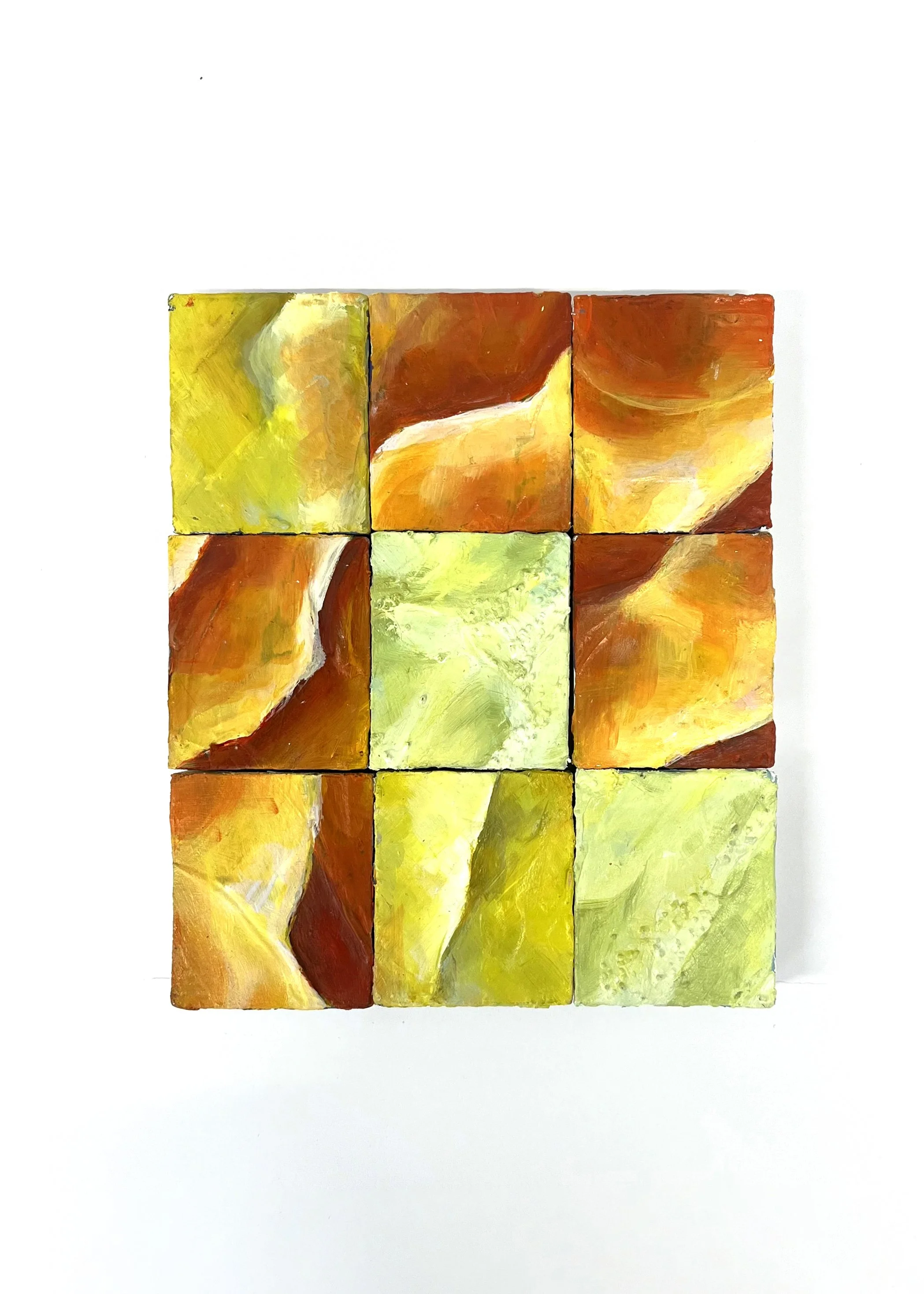 Floral Tiles - Variation 1, mixed media, 15x18cm, 2026