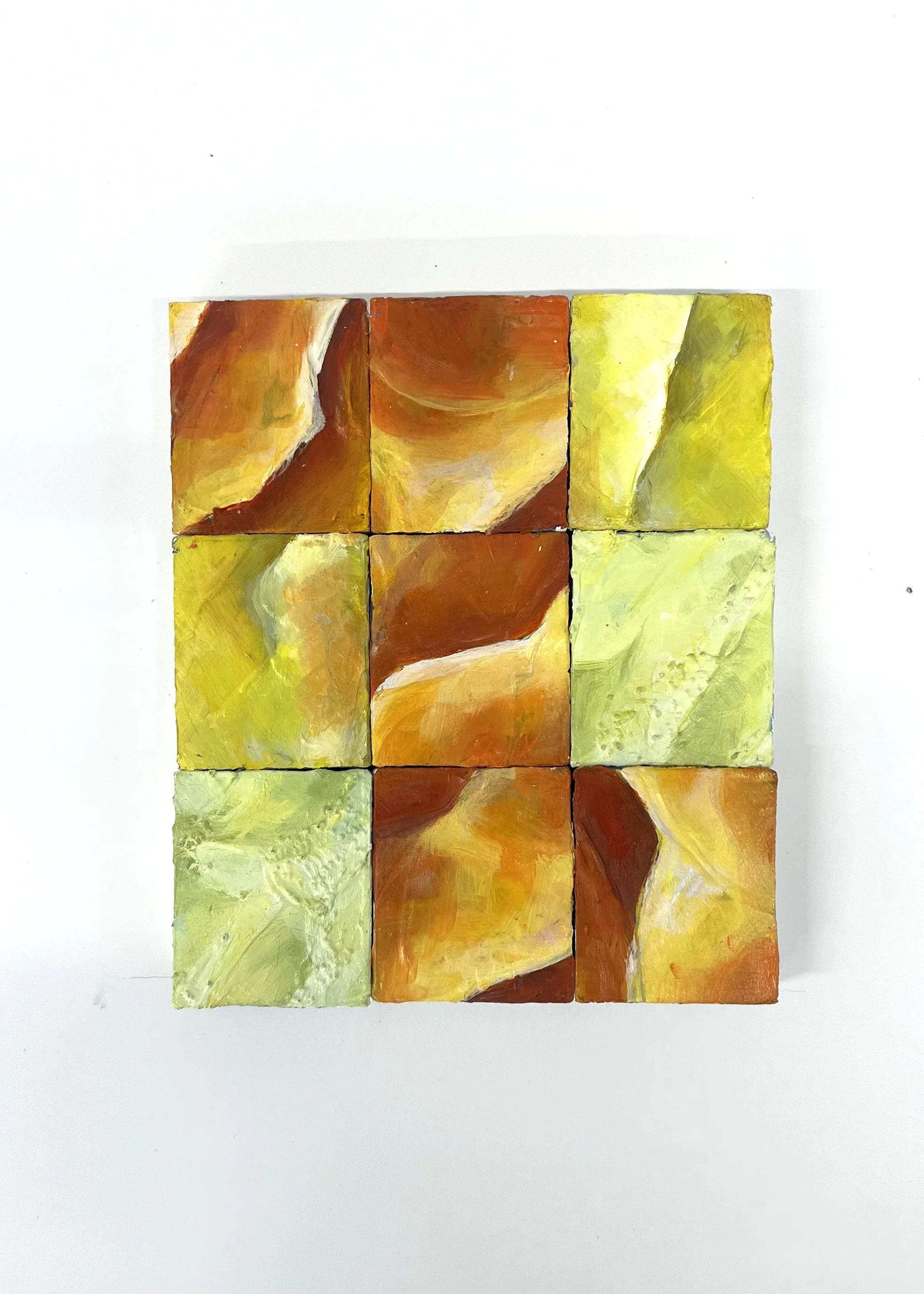Floral Tiles - Variation 5, mixed media, 15x18cm, 2026