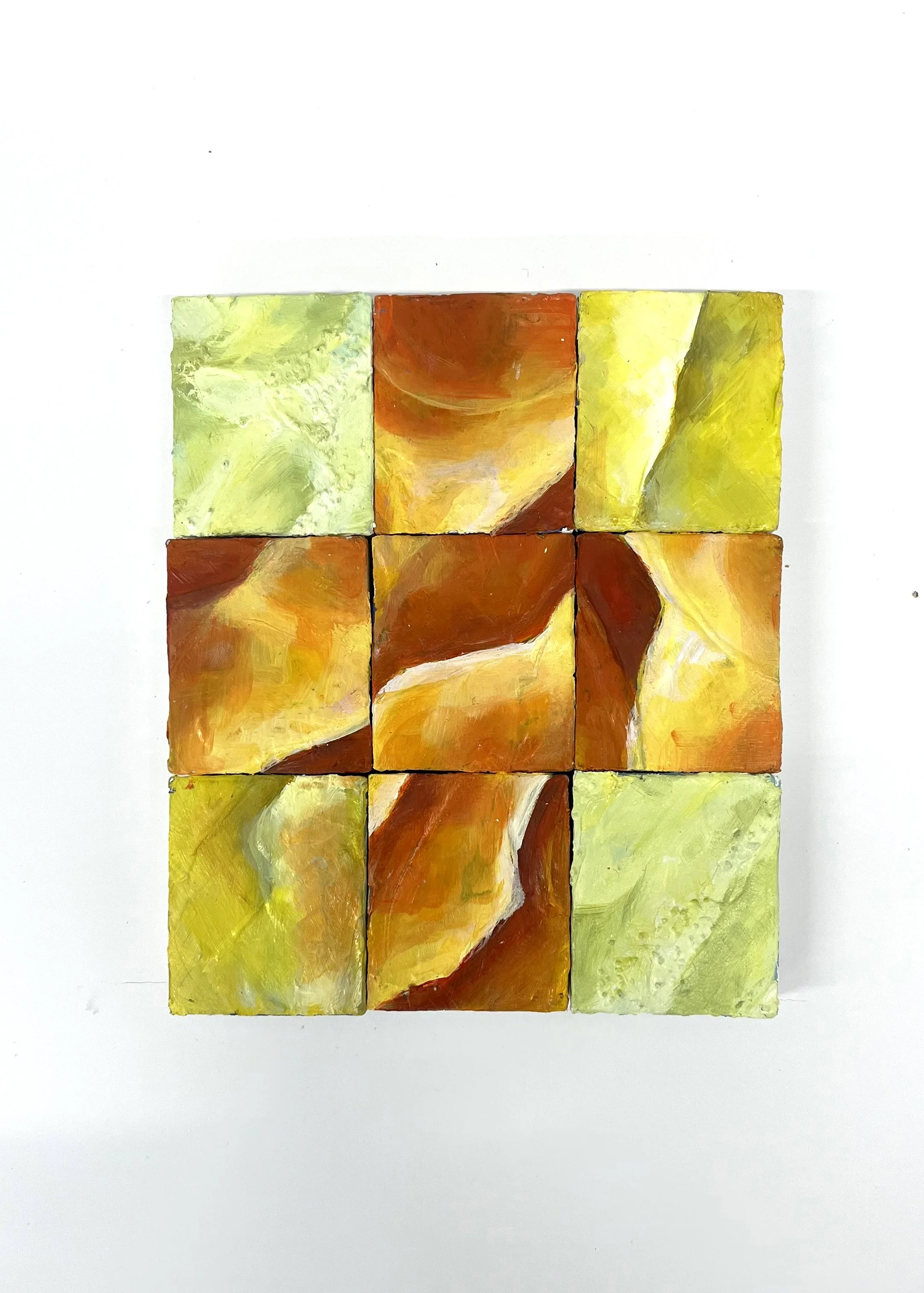 Floral Tiles - Variation 8, mixed media, 15x18cm, 2026