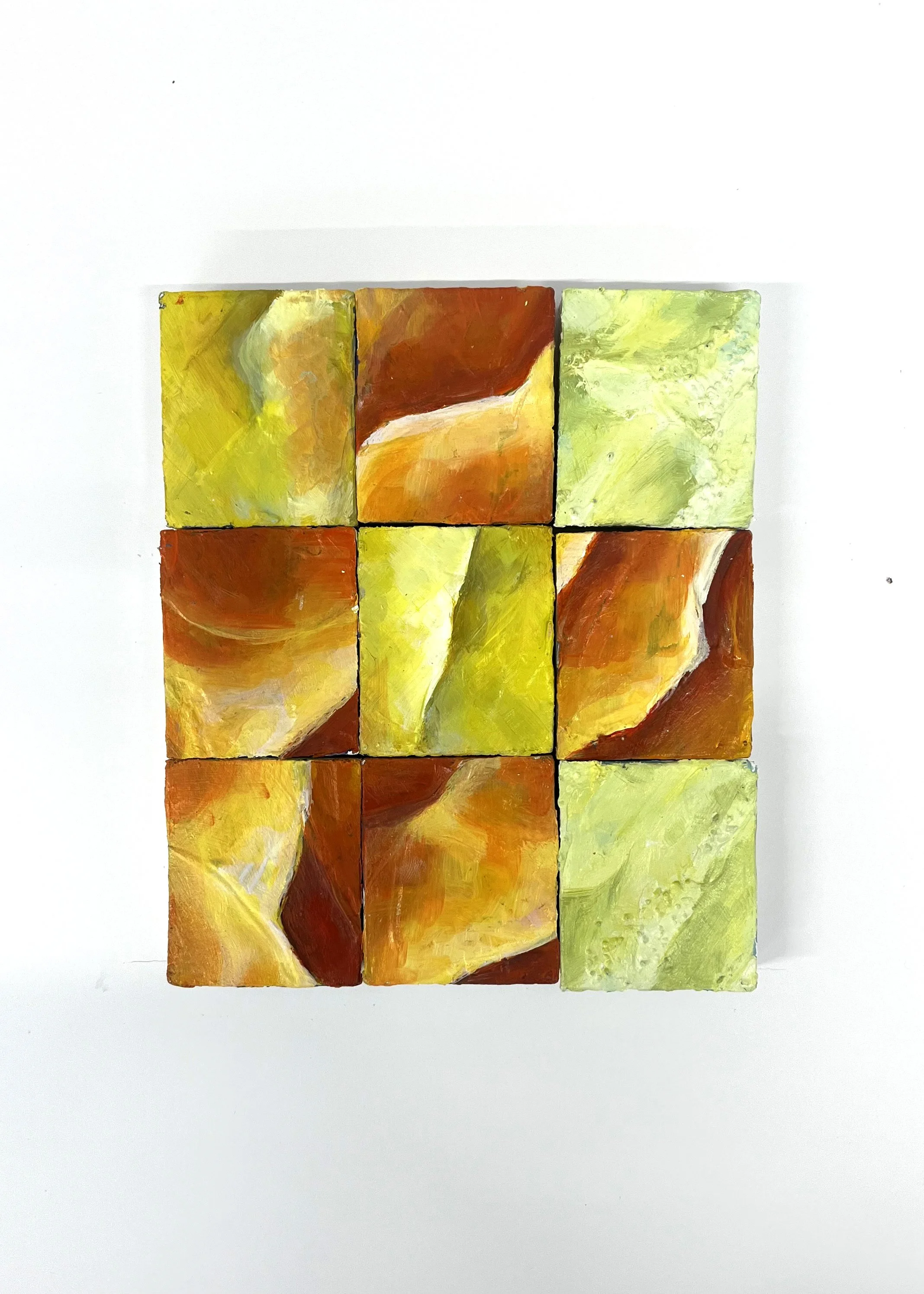Floral Tiles - Variation 2, mixed media, 15x18cm, 2026