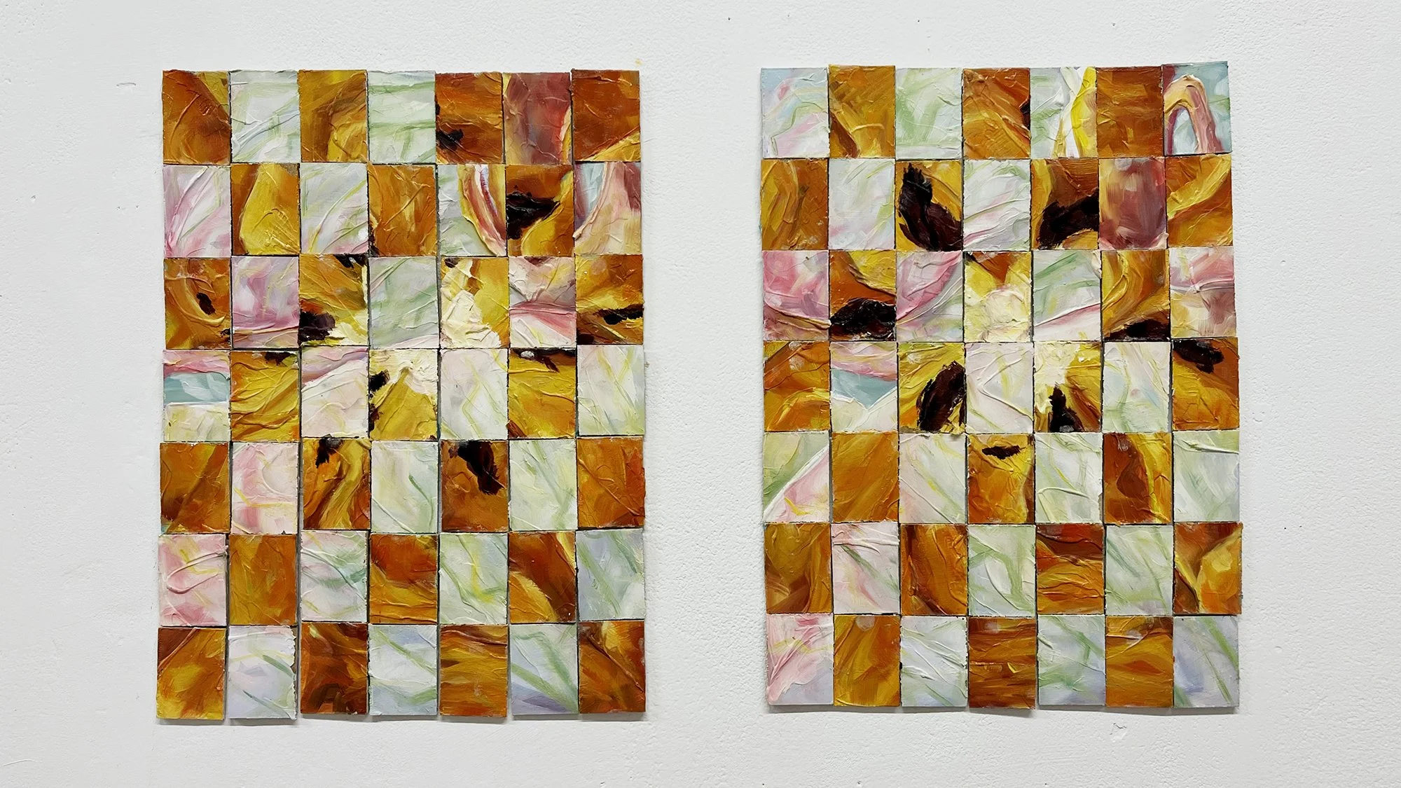 Orchid and Rose Grid 2, oil paint on canvas, 30 x 24cm, 2025