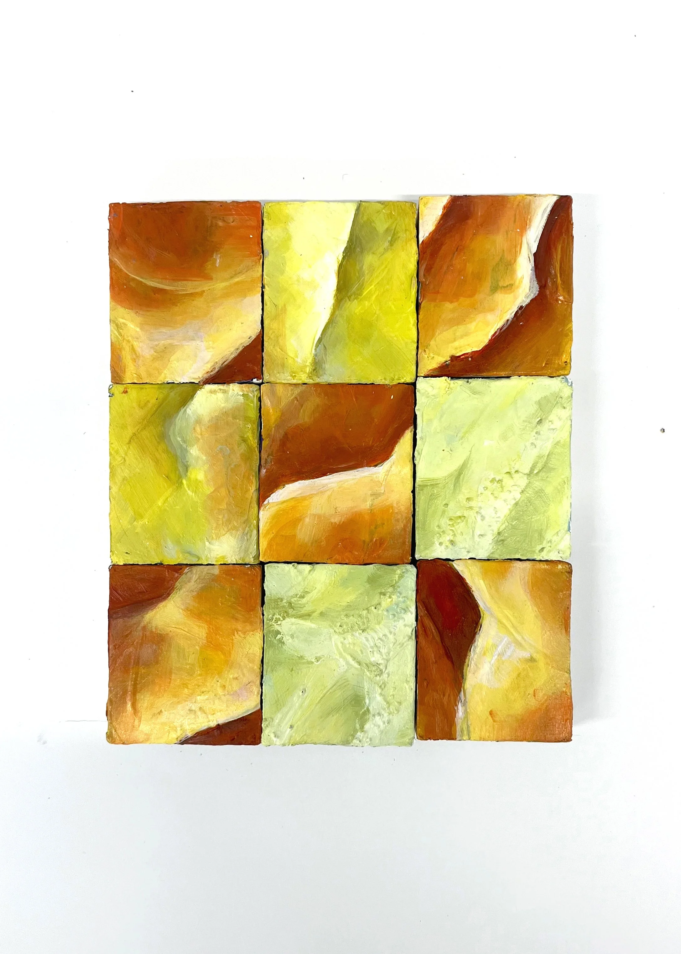 Floral Tiles - Variation 9, mixed media, 15x18cm, 2026