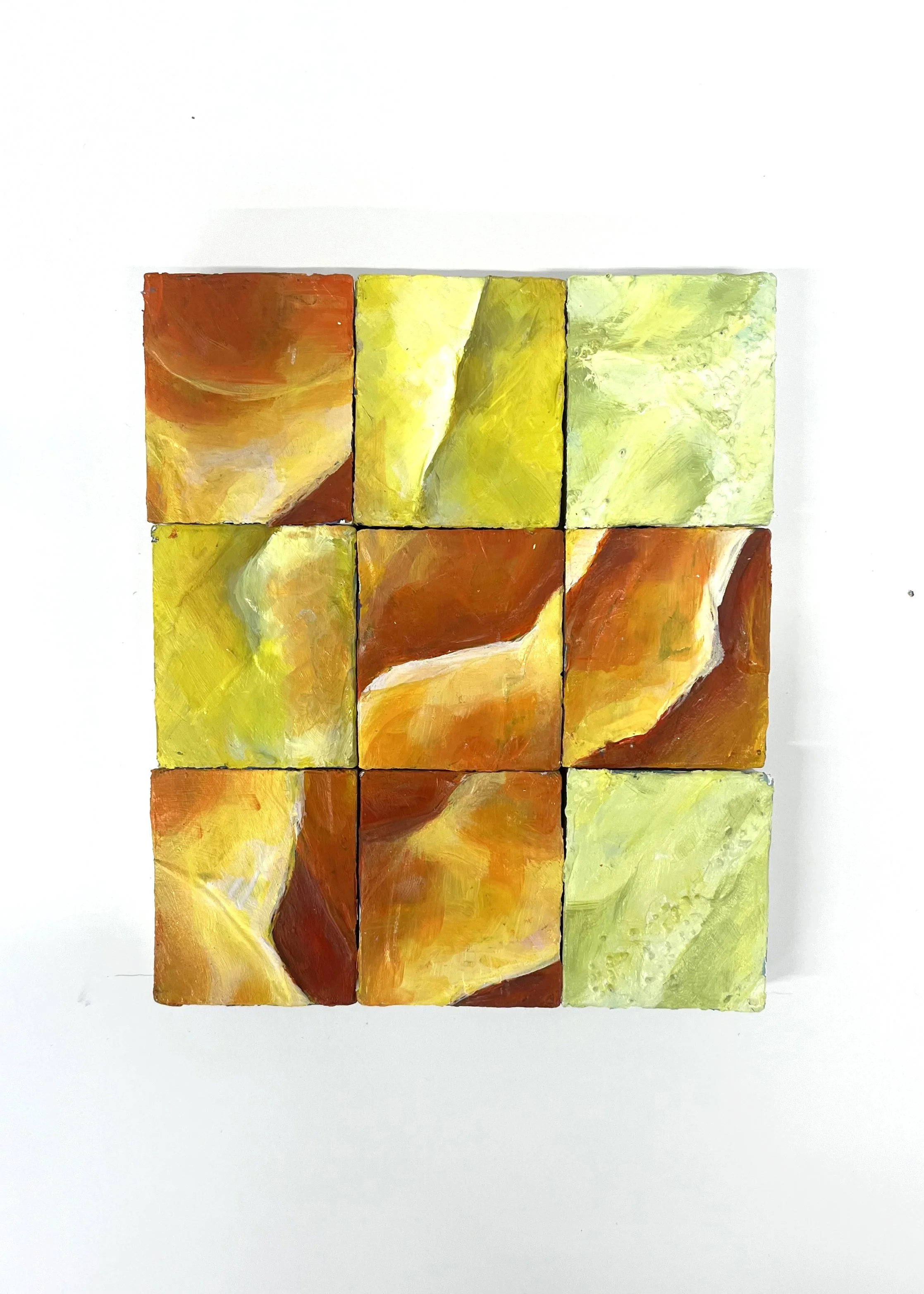 Floral Tiles - Variation 3, mixed media, 15x18cm, 2026