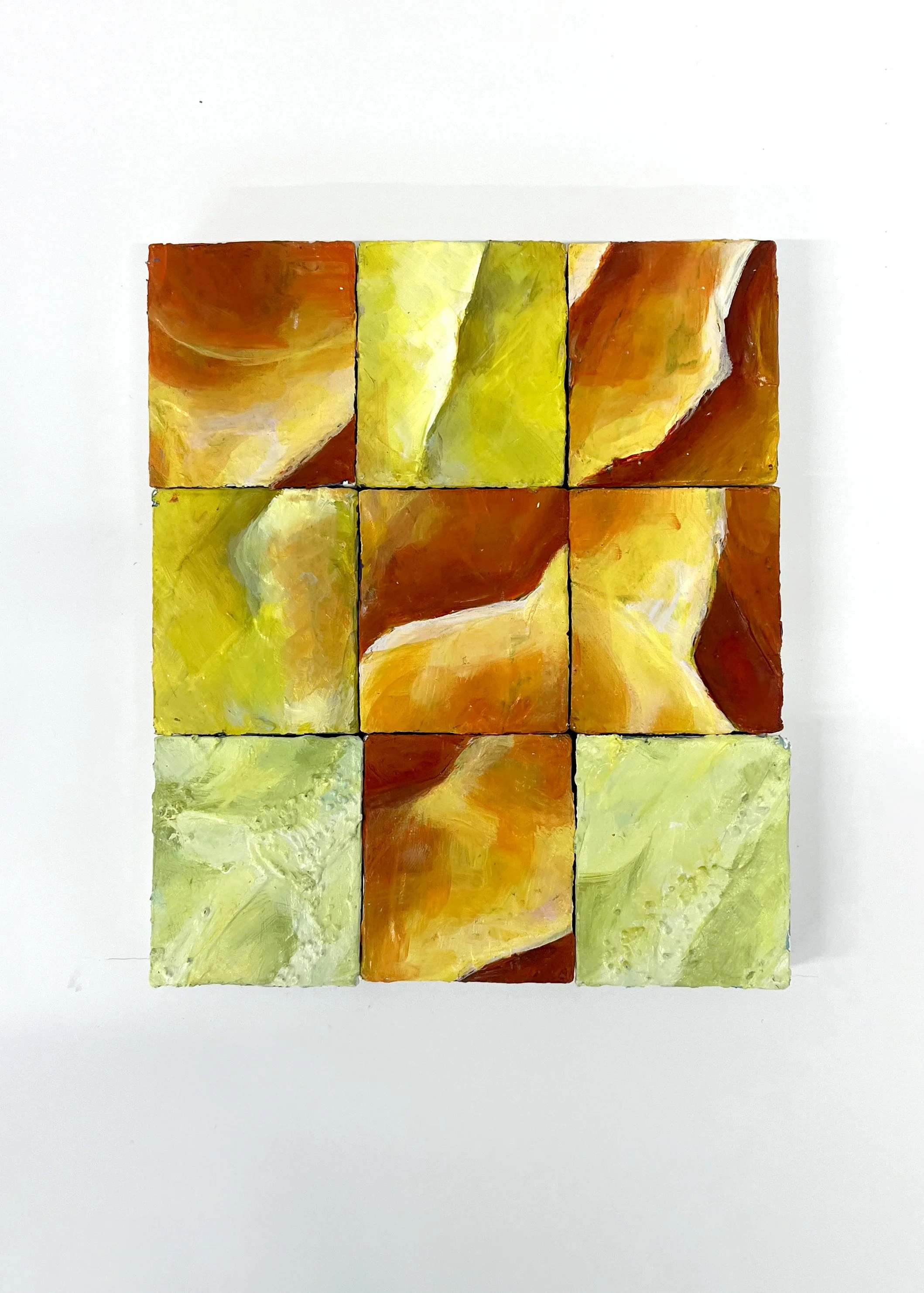 Floral Tiles - Variation 4, mixed media, 15x18cm, 2026